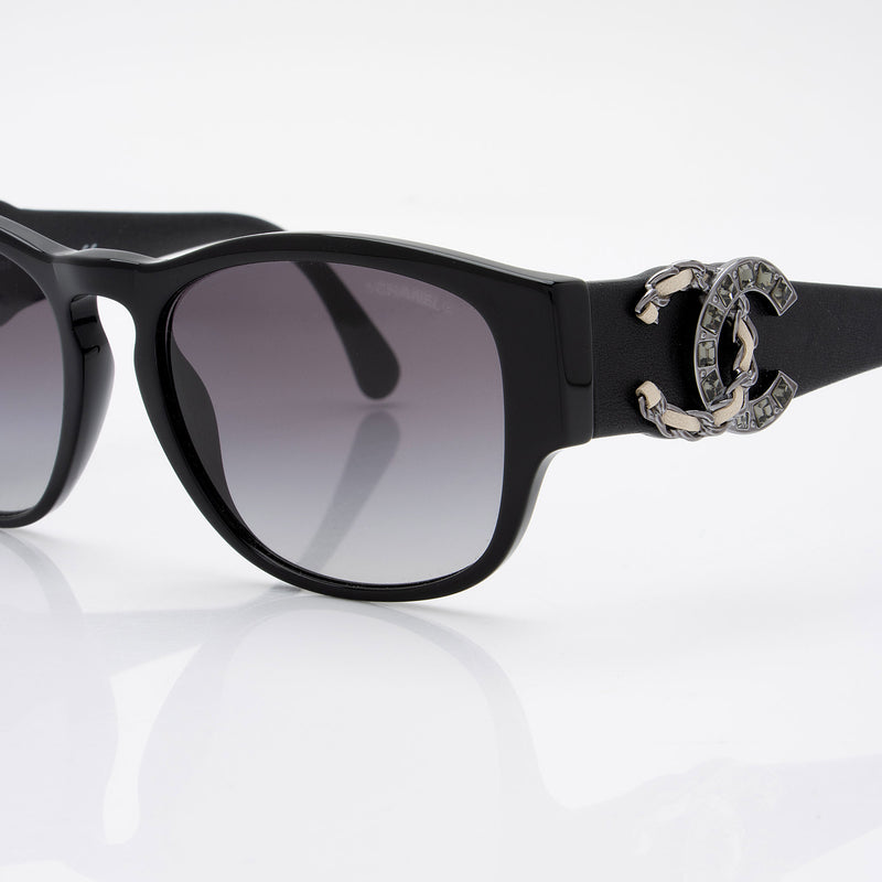 Chanel Lambskin Crystal CC Sunglasses (SHF-h3VgE4)