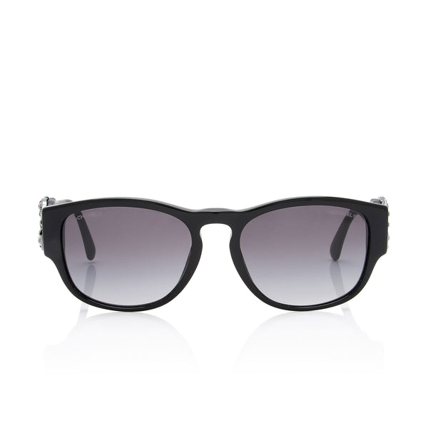 Chanel Lambskin Crystal CC Sunglasses (SHF-h3VgE4)