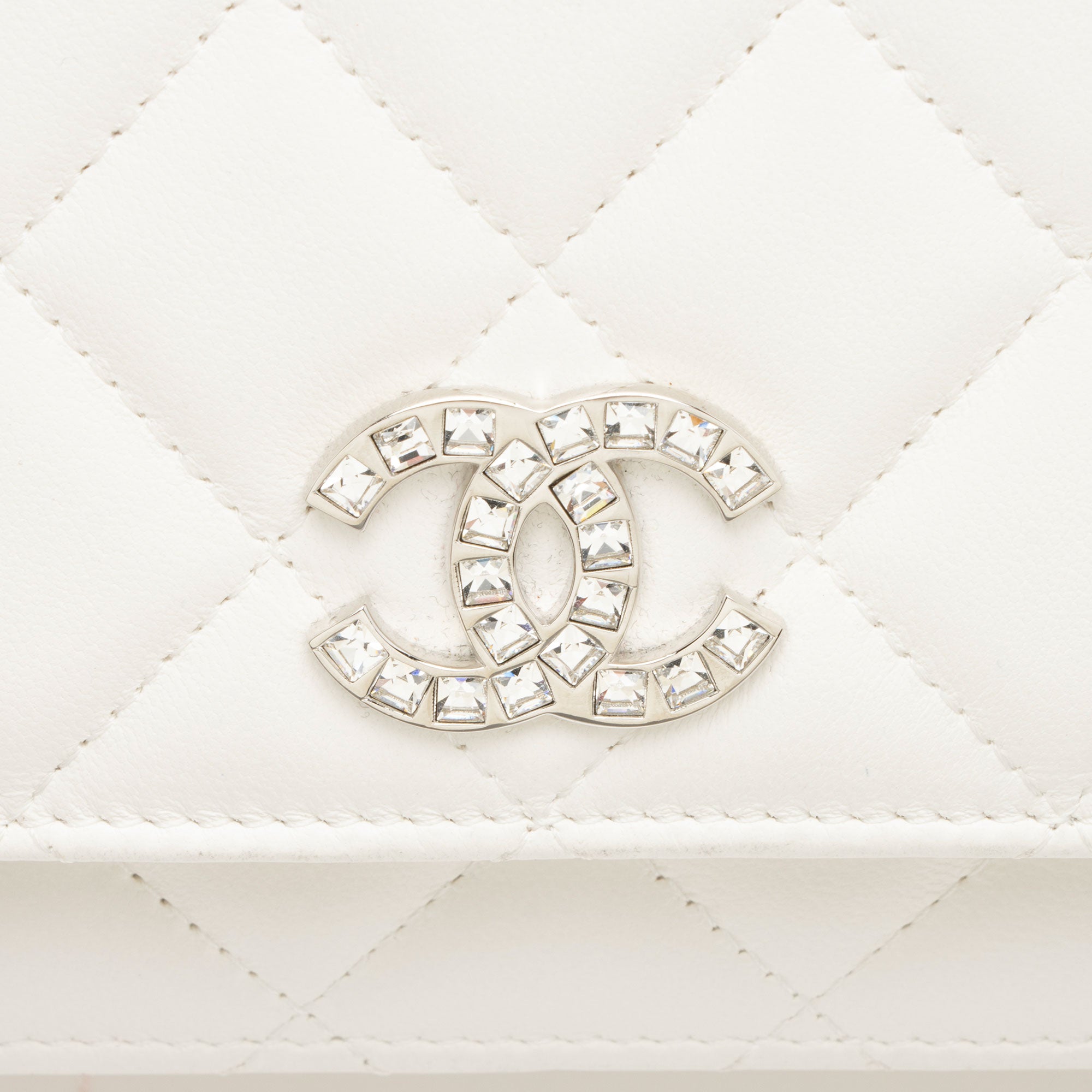 Chanel Lambskin Crystal CC Wallet on Chain
