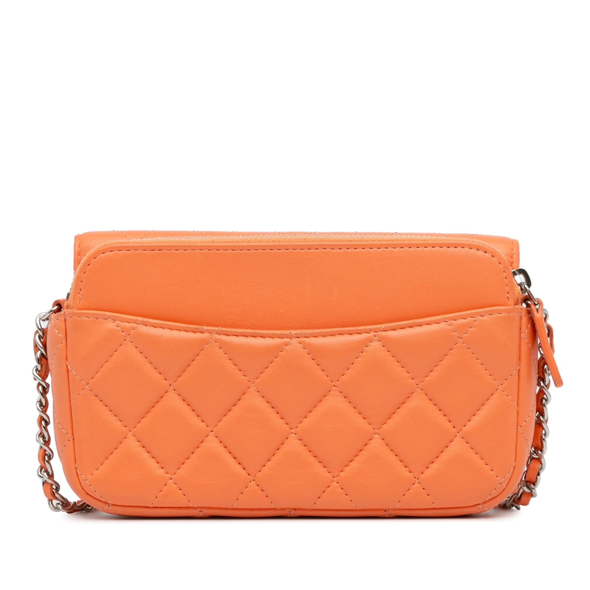 Chanel Lambskin Flap Phone Holder with Chain