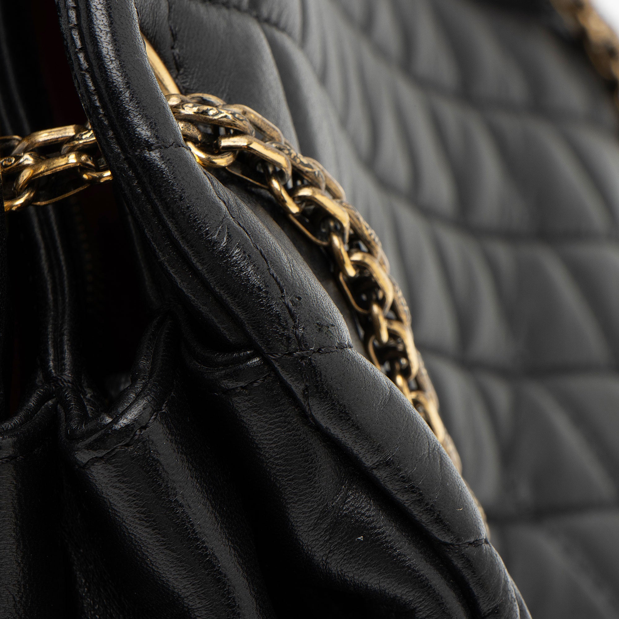 Chanel Lambskin Just Mademoiselle Large Bowler Bag (SHF-xiVMoz)