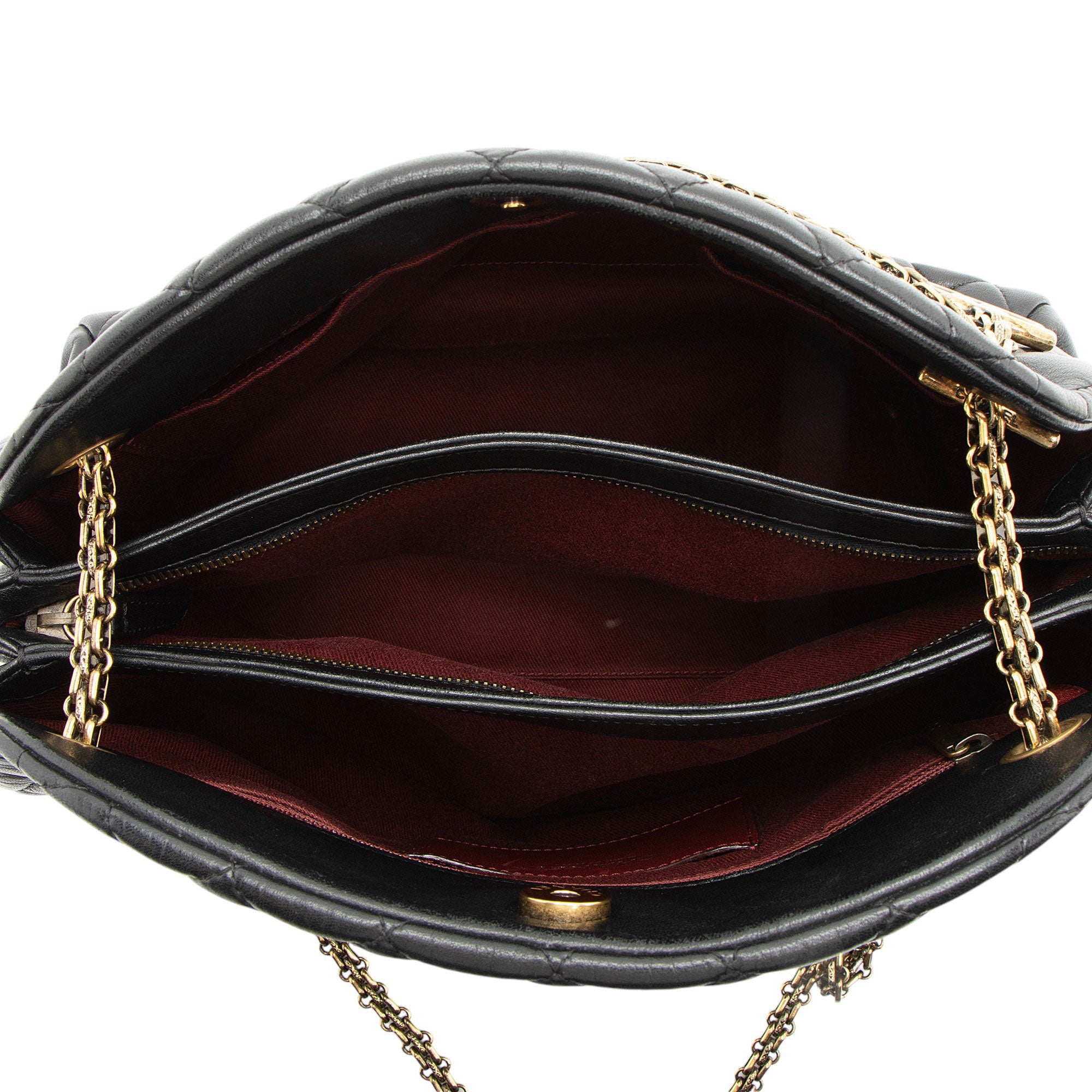 Chanel Lambskin Just Mademoiselle Large Bowler Bag (SHF-xiVMoz)