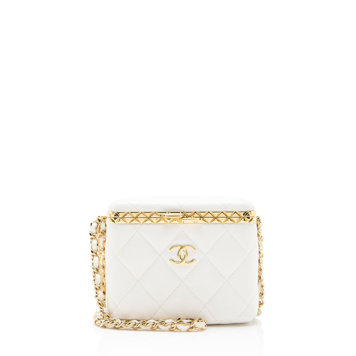 Chanel Lambskin Lock Frame Vanity Case