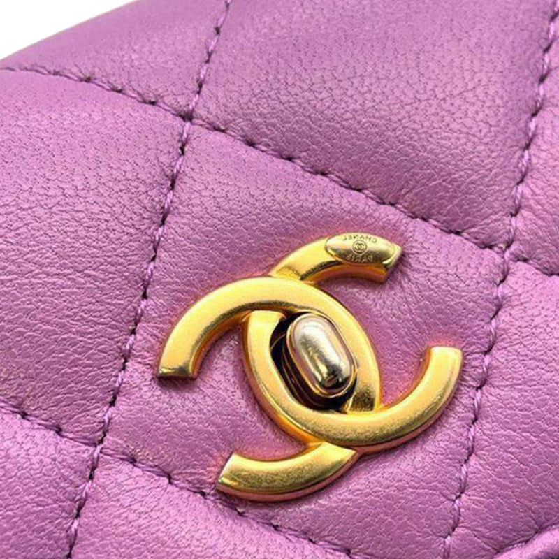 Chanel Lambskin Mini Pearl Crush Wallet with Chain (SHG-rngcqW)