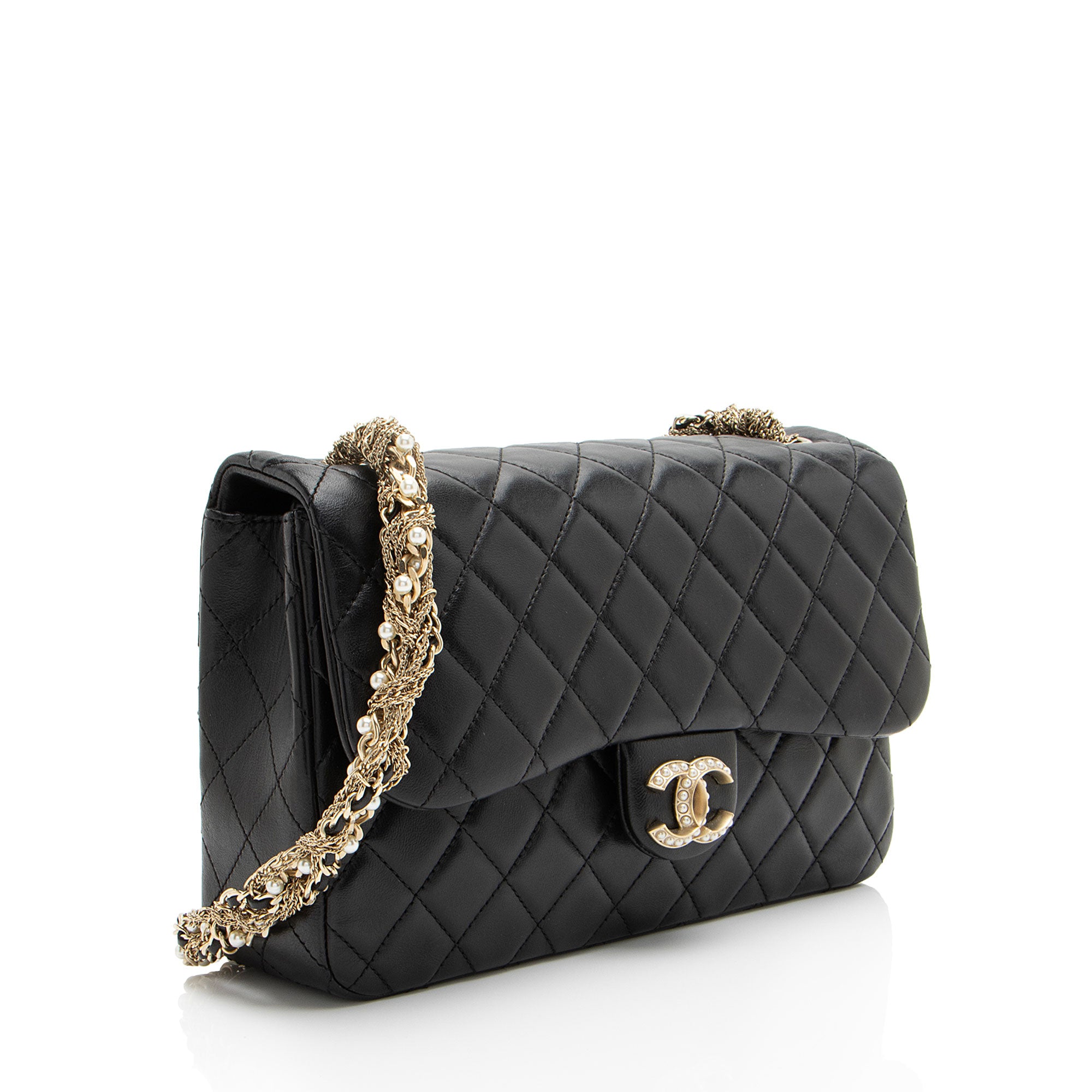 Chanel Lambskin Pearl CC Westminster Medium Flap Bag (SHF-UG5hqQ)