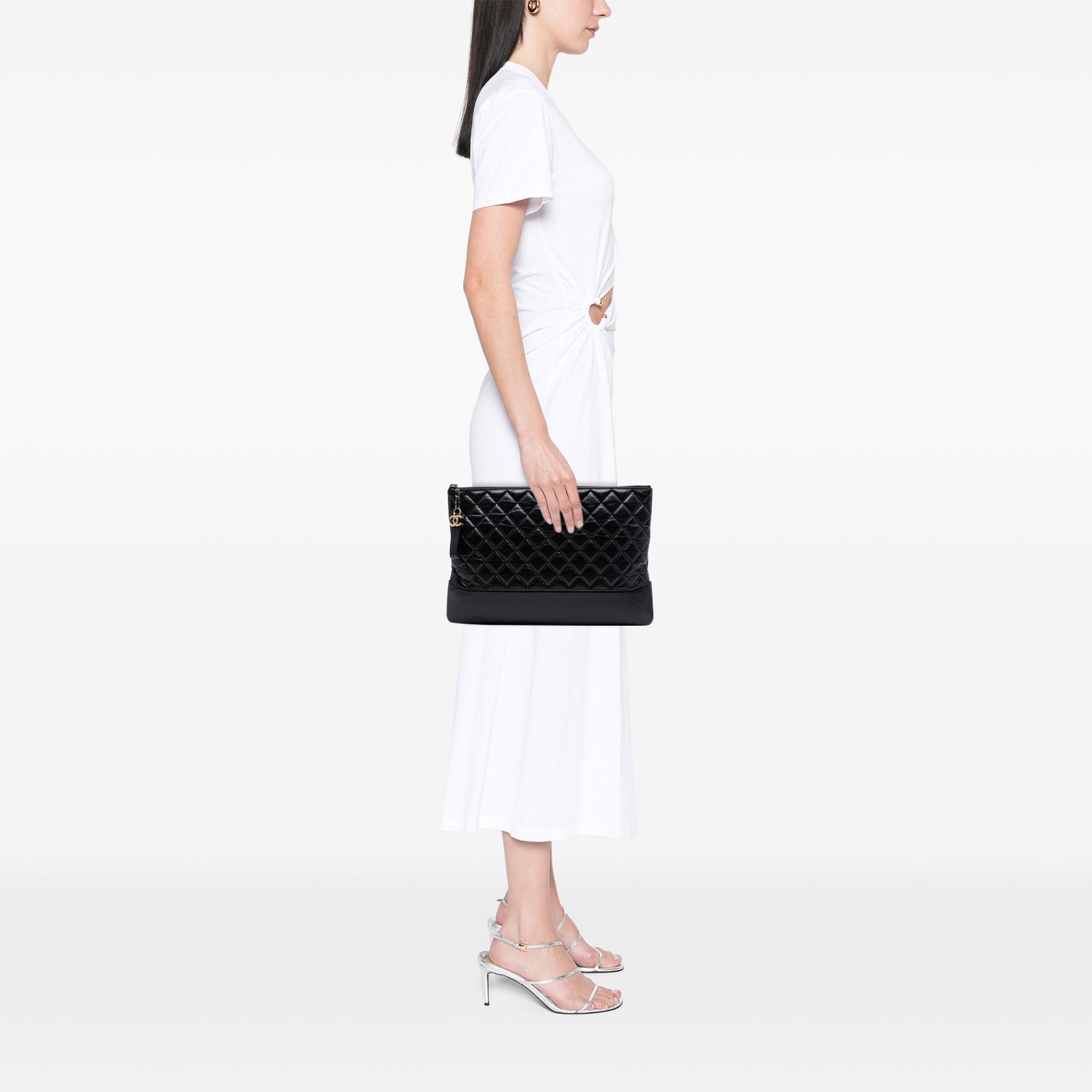 Chanel Large Aged Calfskin Gabrielle O Case Clutch