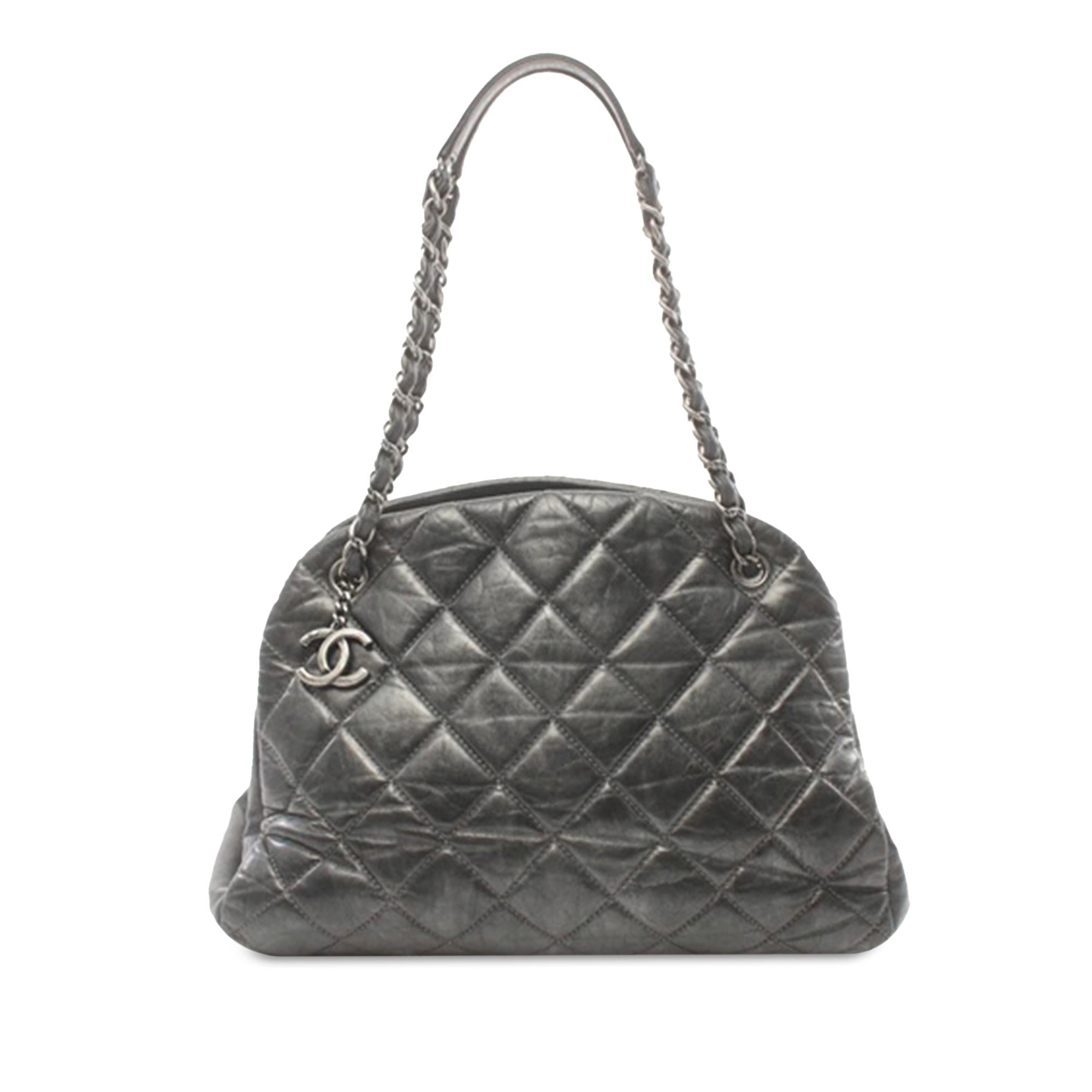 Chanel Large Aged Calfskin Just Mademoiselle Bowling Bag (SHG-qznmmK)