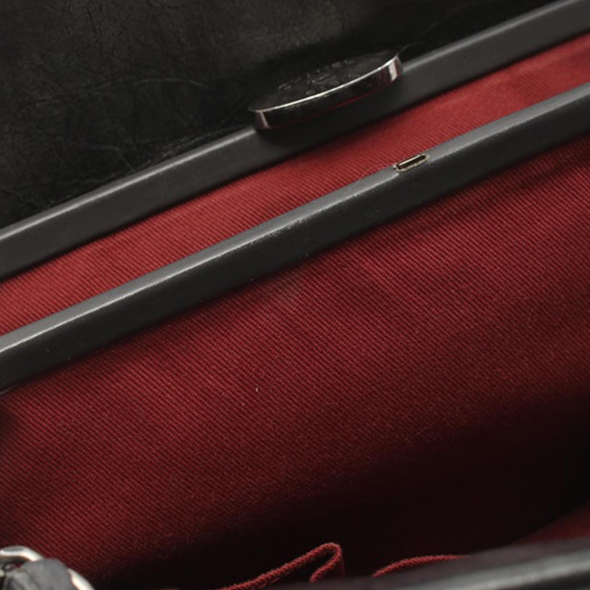 Chanel Large Aged Calfskin Just Mademoiselle Bowling Bag (SHG-qznmmK)