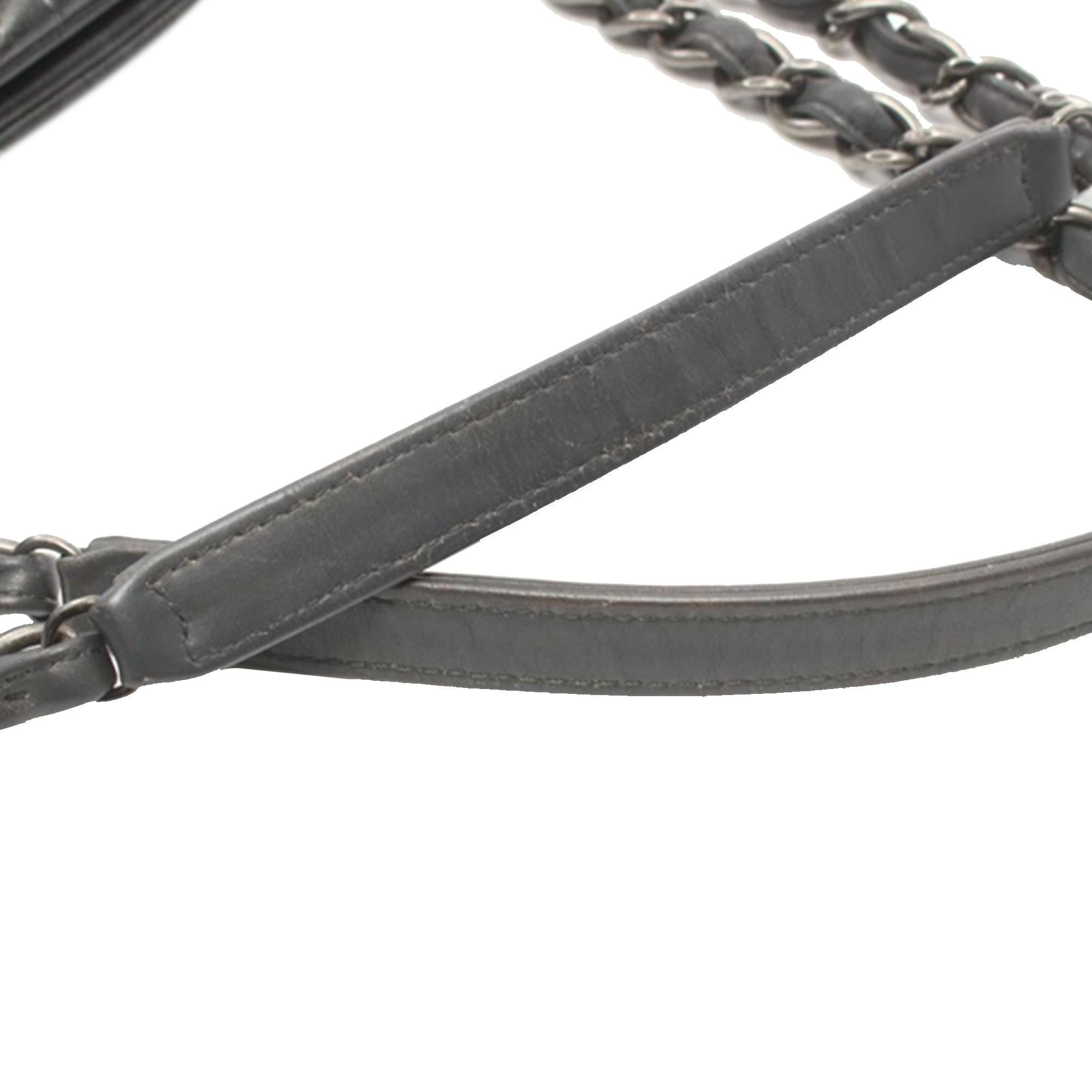 Chanel Large Aged Calfskin Just Mademoiselle Bowling Bag (SHG-qznmmK)