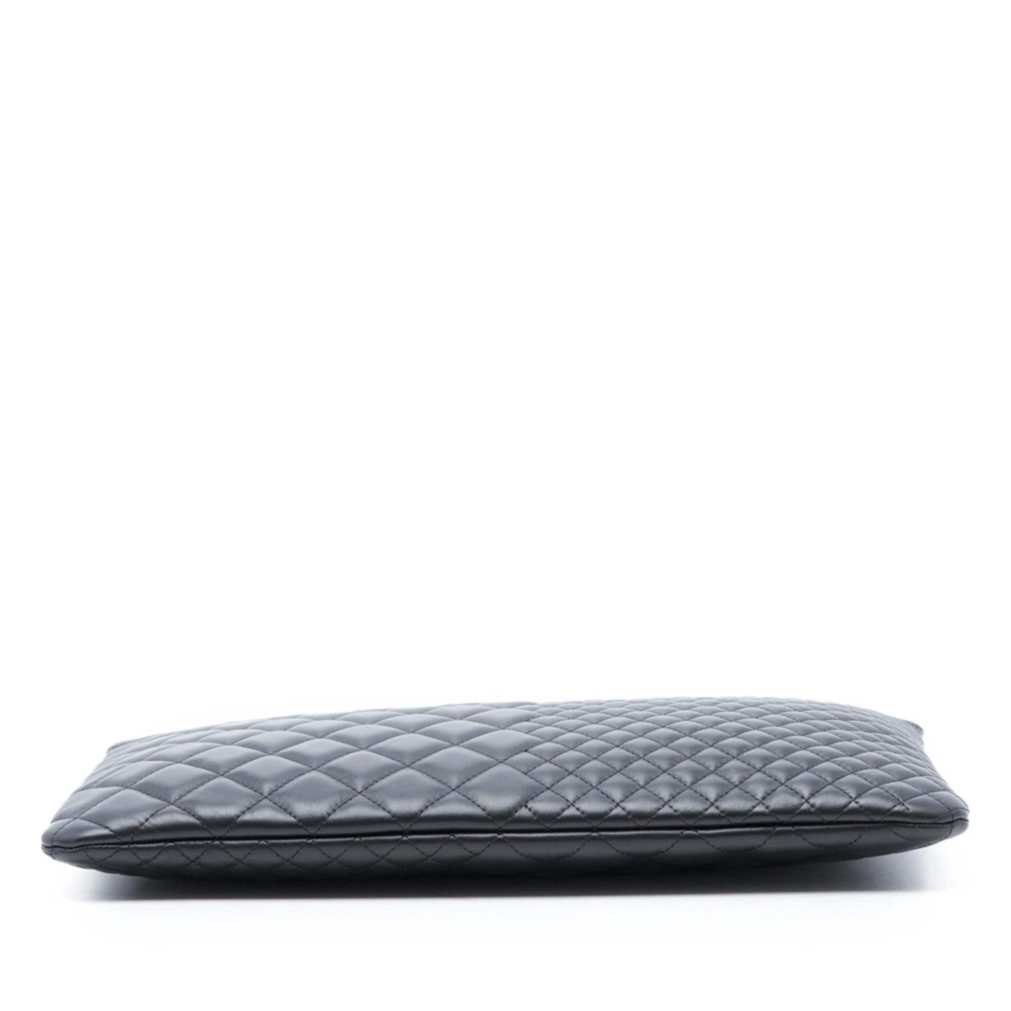 Chanel Large Bi Quilted Lambskin O Case Clutch