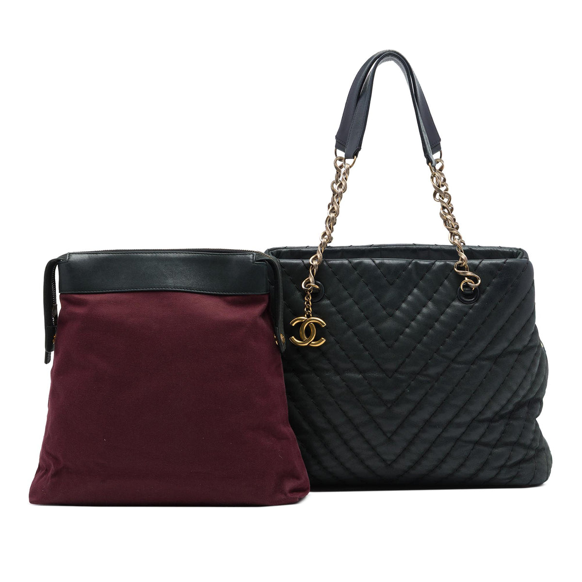 Chanel Large Chevron Surpique Iridescent Calfskin Tote