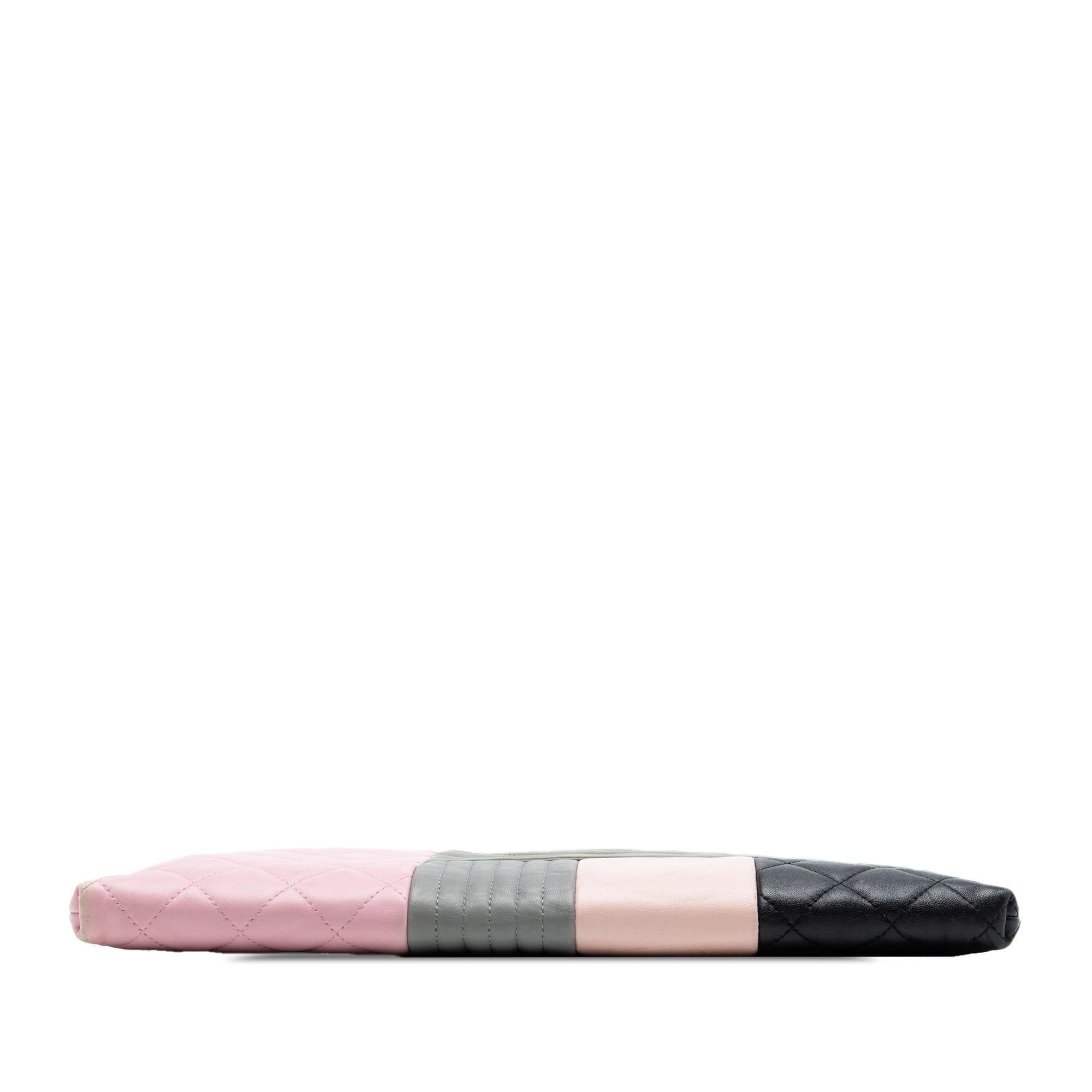 Chanel Large Lambskin Colorblock Patchwork O Case