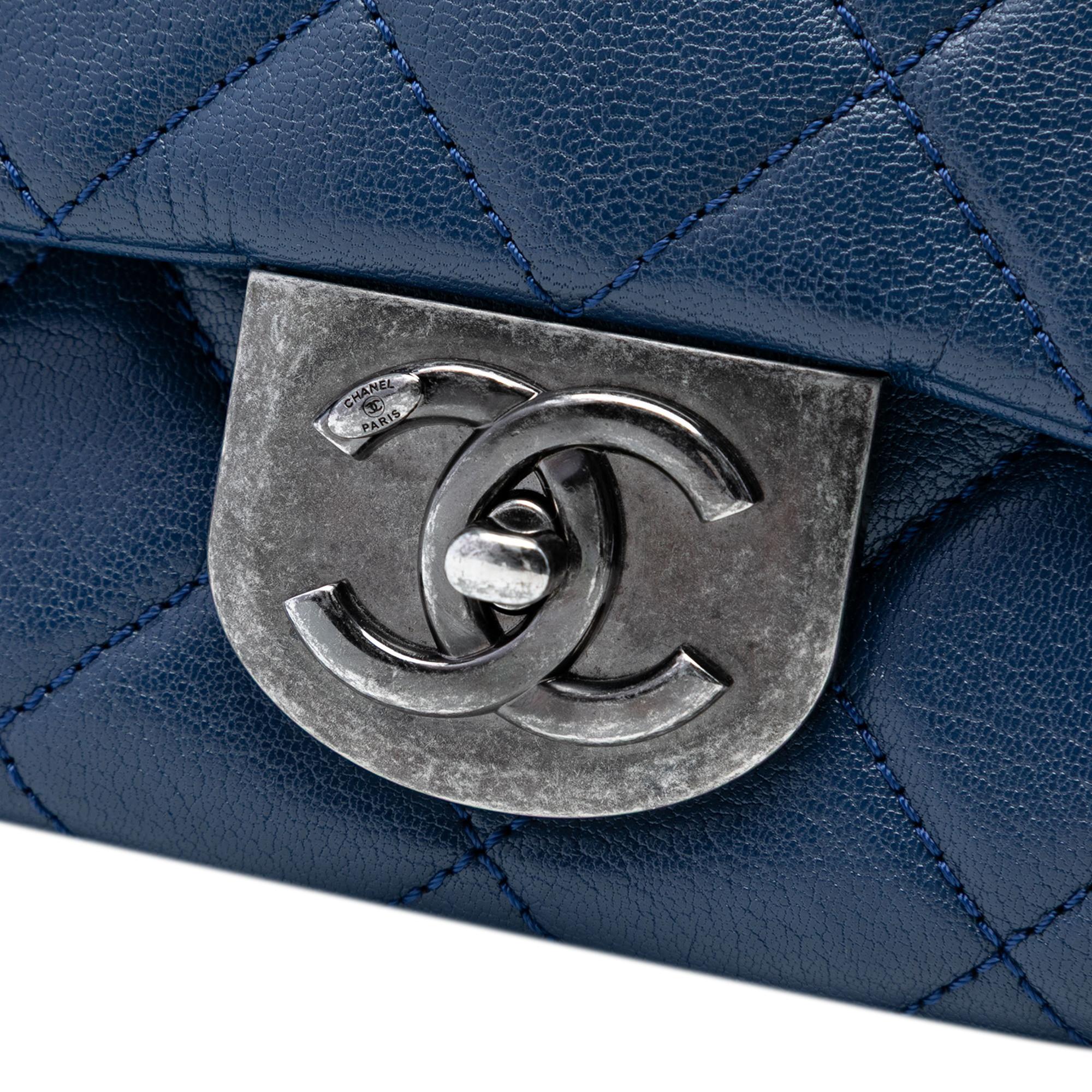 Chanel Large Quilted Goatskin Double Carry Waist Chain Flap