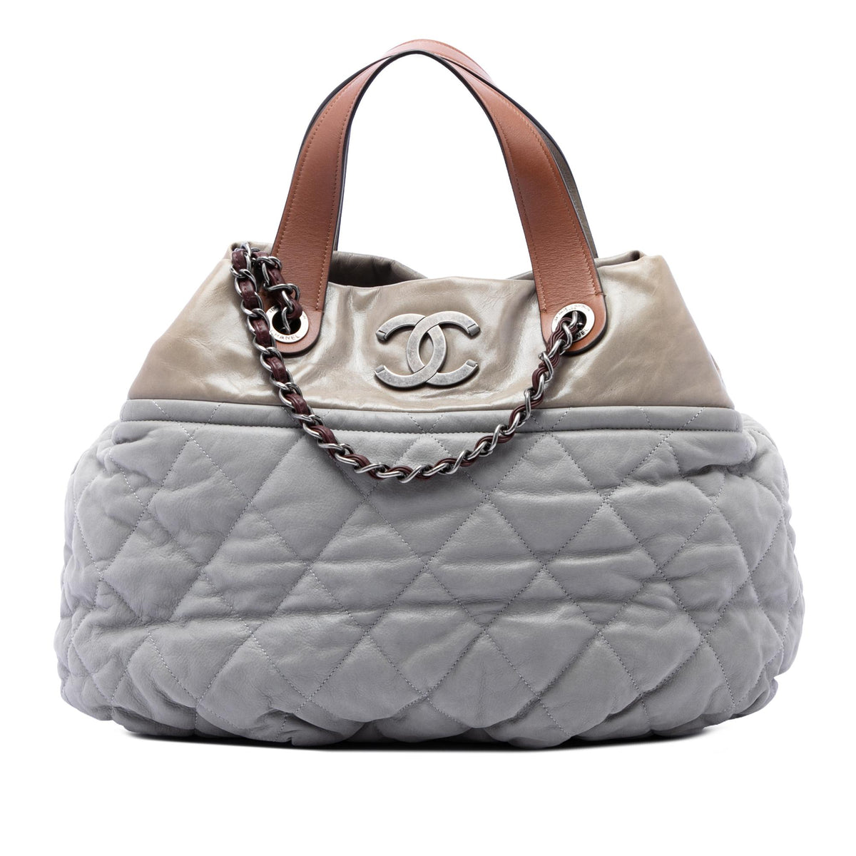 Chanel Large Quilted Iridescent Calfskin In The Mix Satchel
