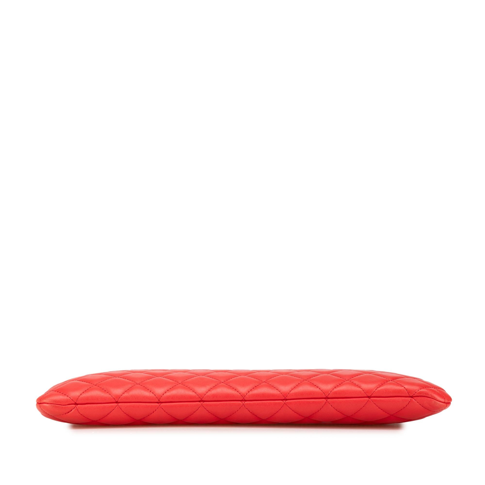 Chanel Large Quilted Lambskin O Case Clutch