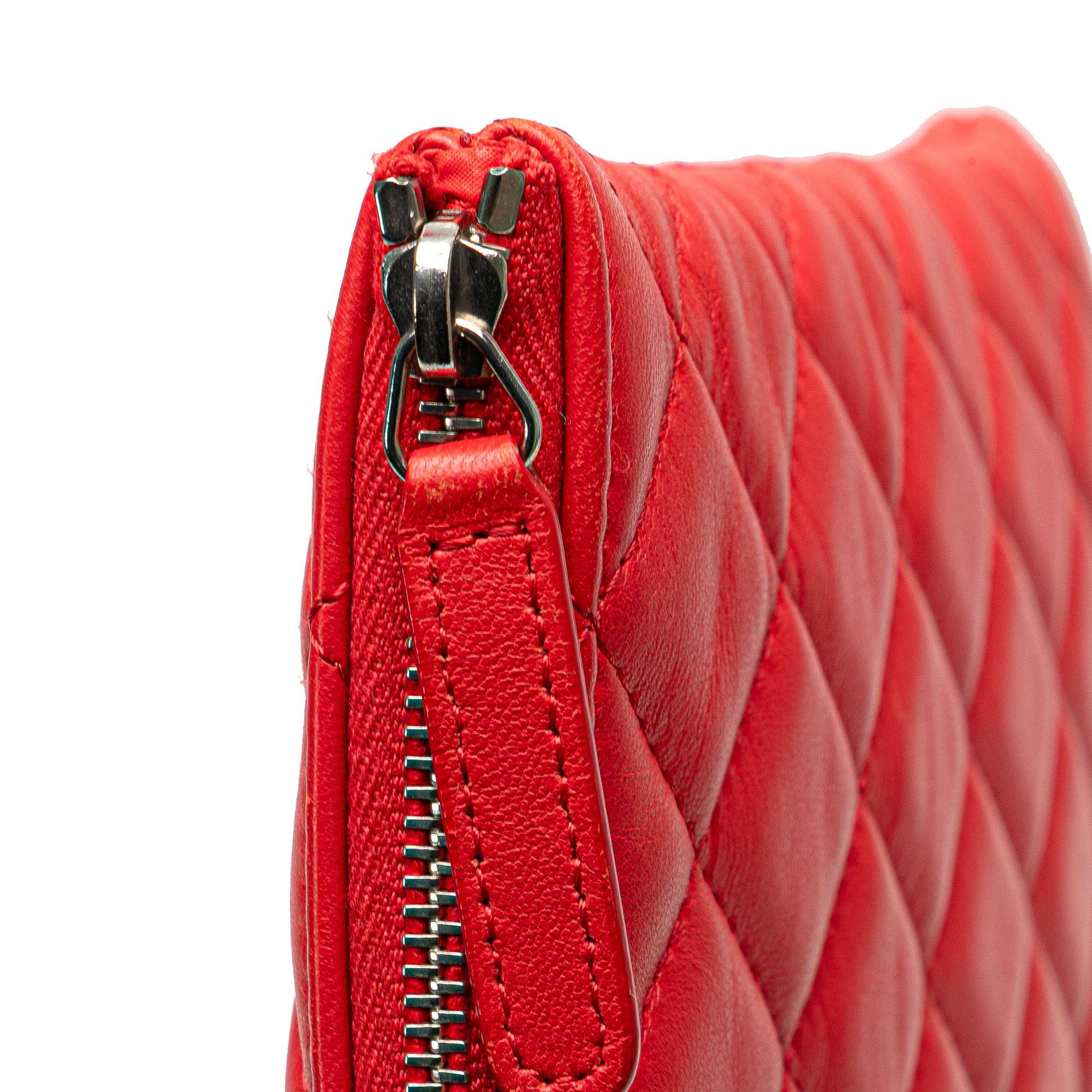 Chanel Large Quilted Lambskin O Case Clutch