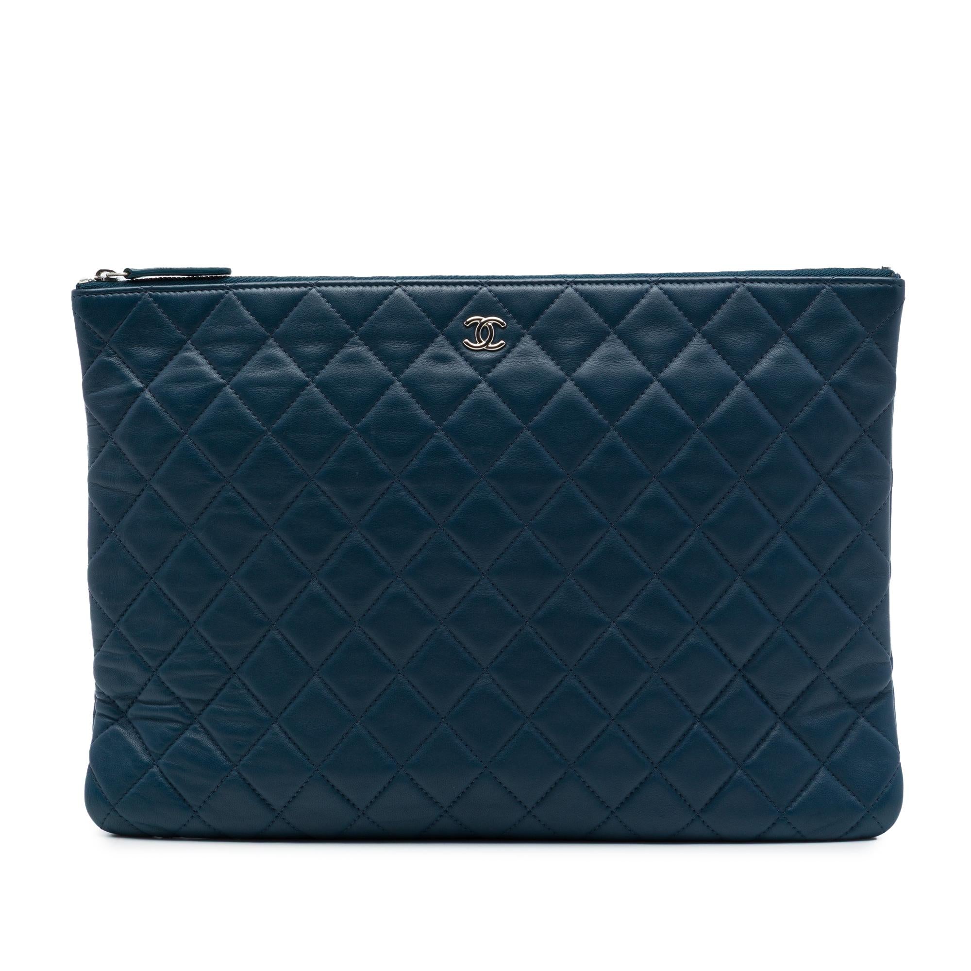 Chanel Large Quilted Lambskin O Case Clutch
