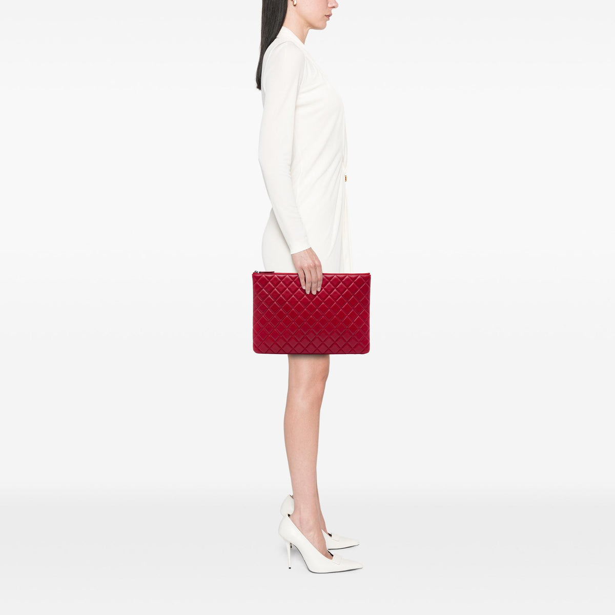 Chanel Large Quilted Lambskin O Case Clutch