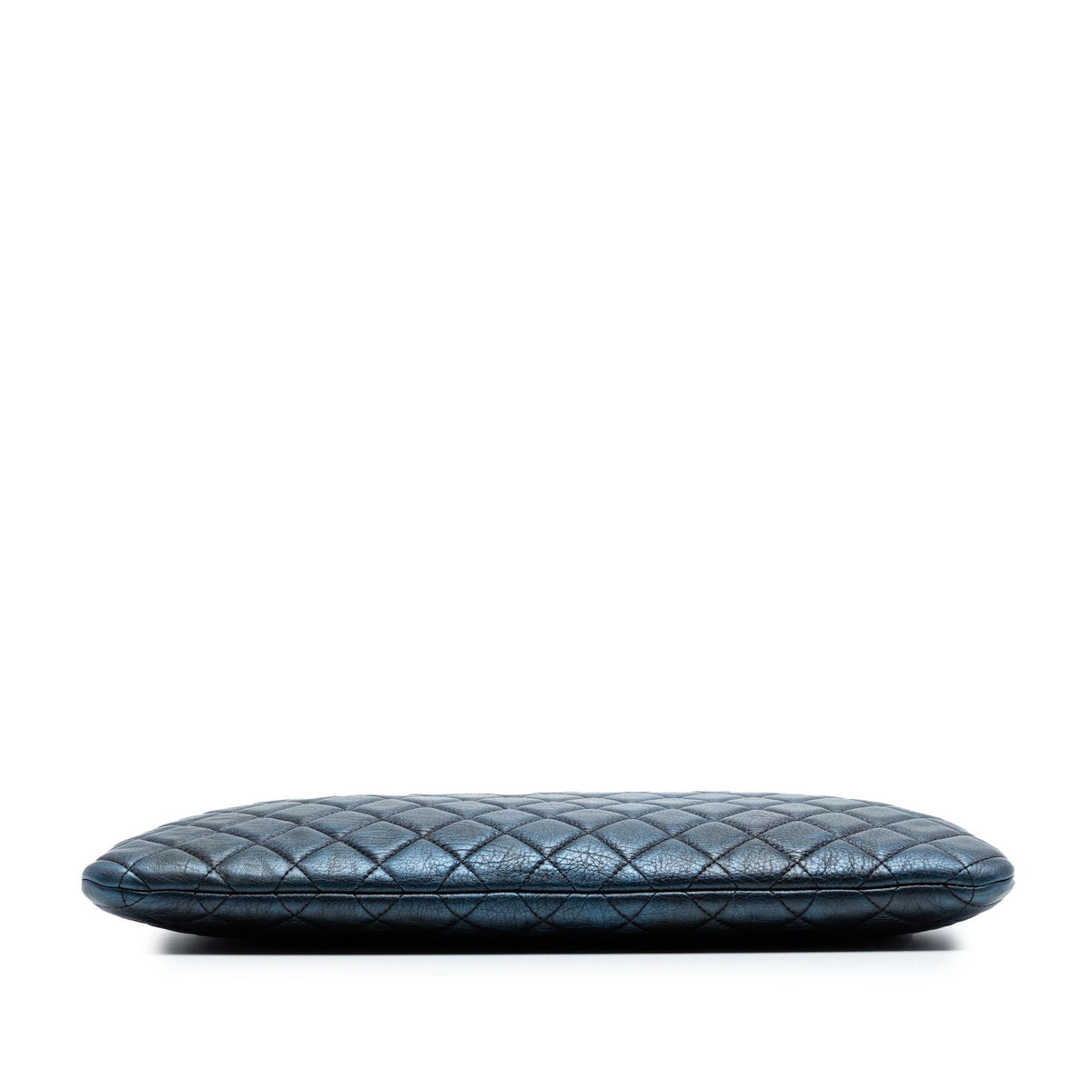 Chanel Large Quilted Metallic Lambskin Boy O Case Clutch