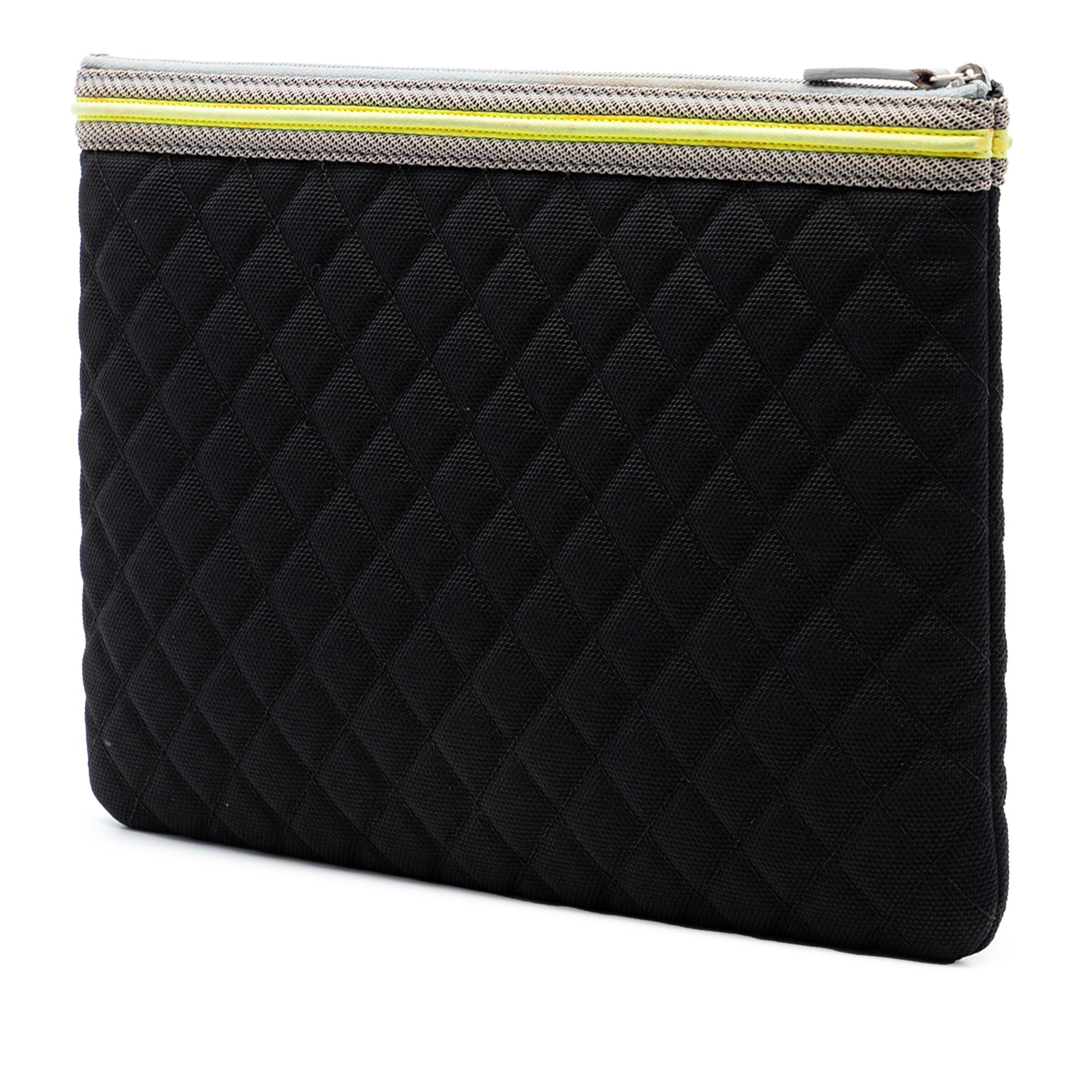 Chanel Large Quilted Nylon Fluo Boy O Case Clutch