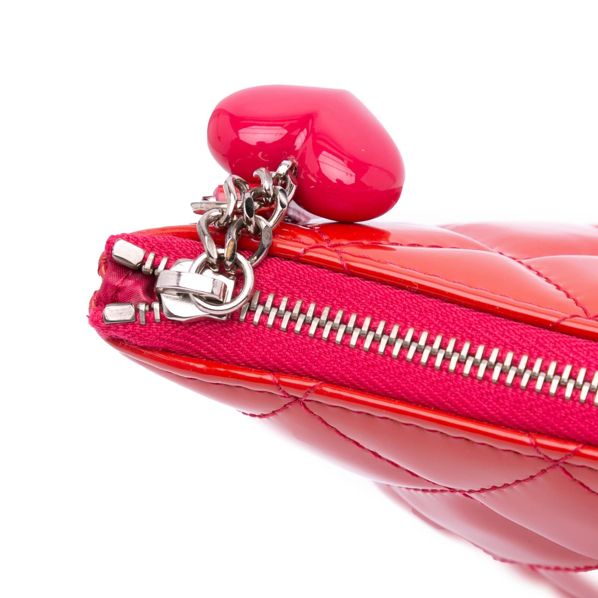 Chanel Large Quilted Patent O Case Clutch