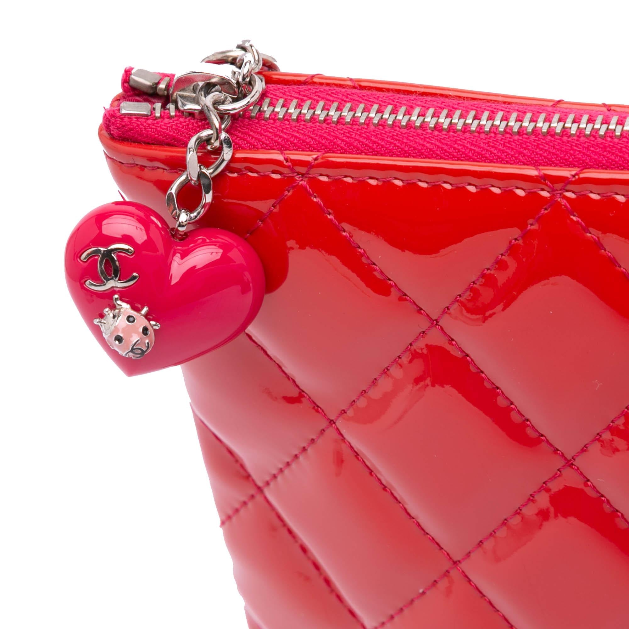 Chanel Large Quilted Patent O Case Clutch