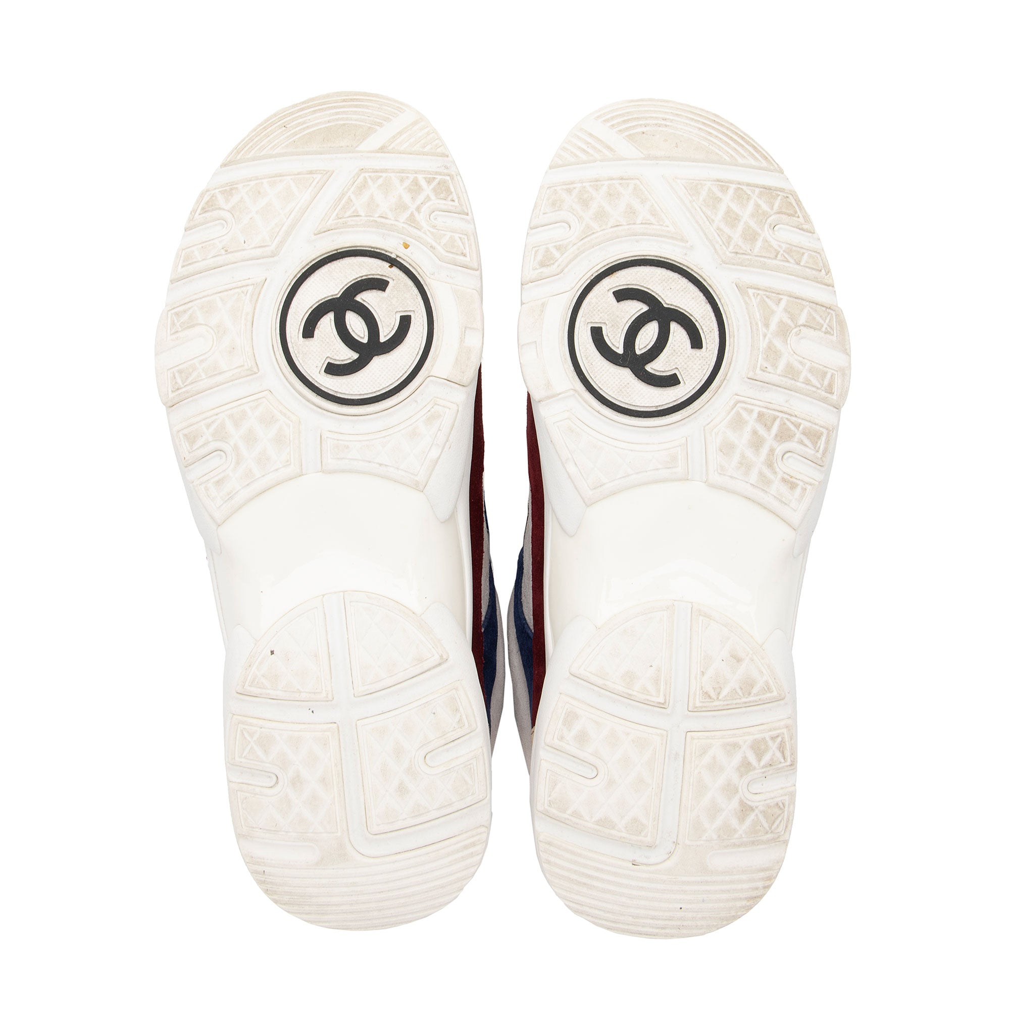 Chanel Leather Suede CC High Top Sneakers - Size 6.5 / 36.5