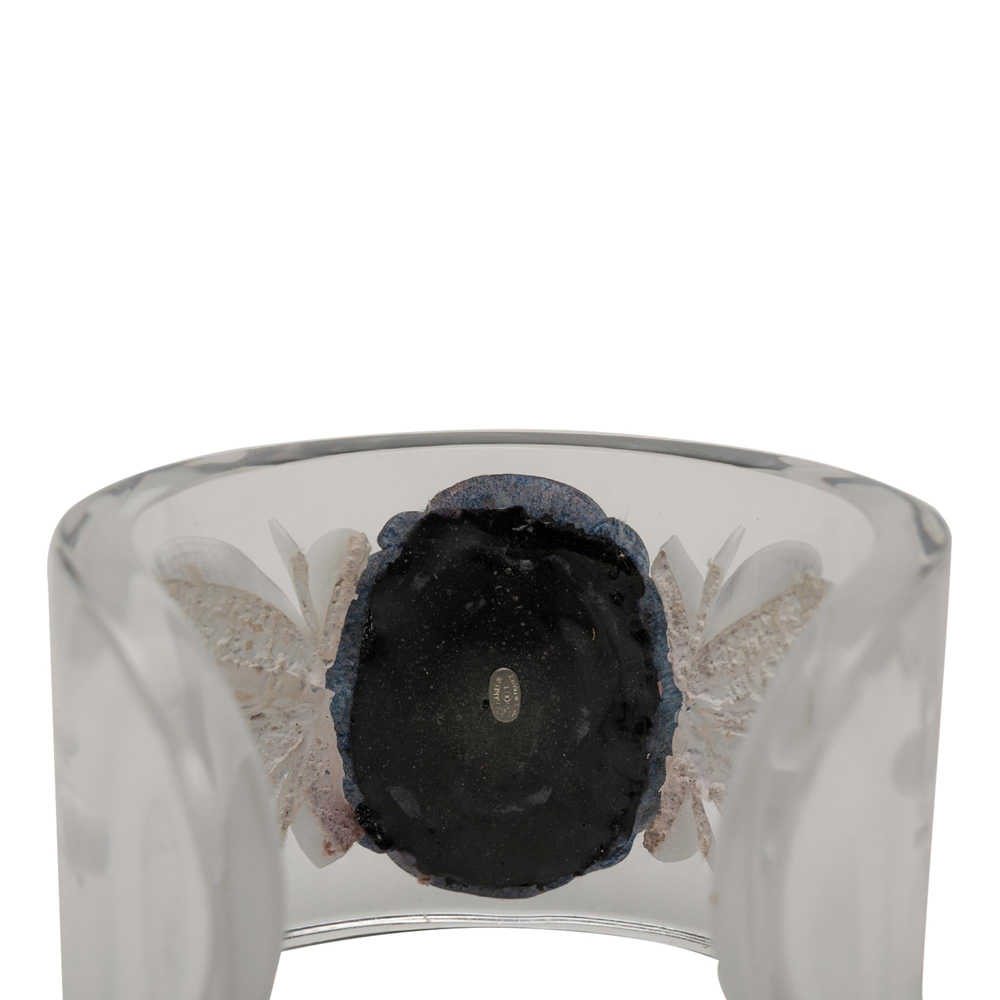 Chanel Lucite Camellia Cuff Bracelet