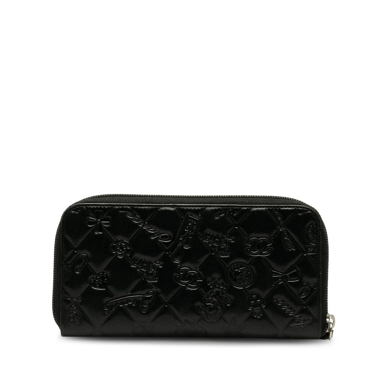 Chanel Matelasse Lucky Symbols Patent Zip-Around Wallet (SHG-uQkpYs)