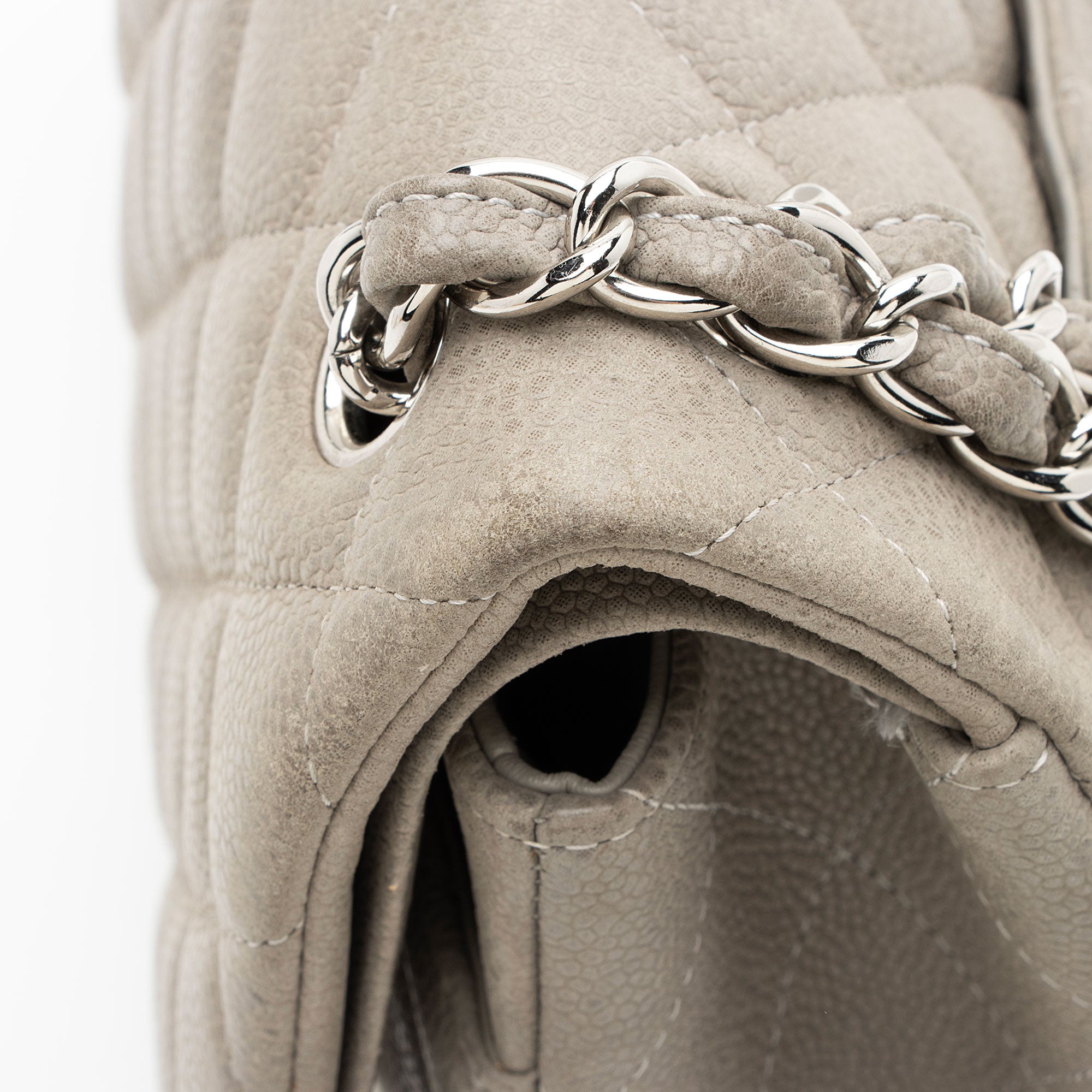 Chanel Matte Caviar Leather Classic Jumbo Double Flap Bag