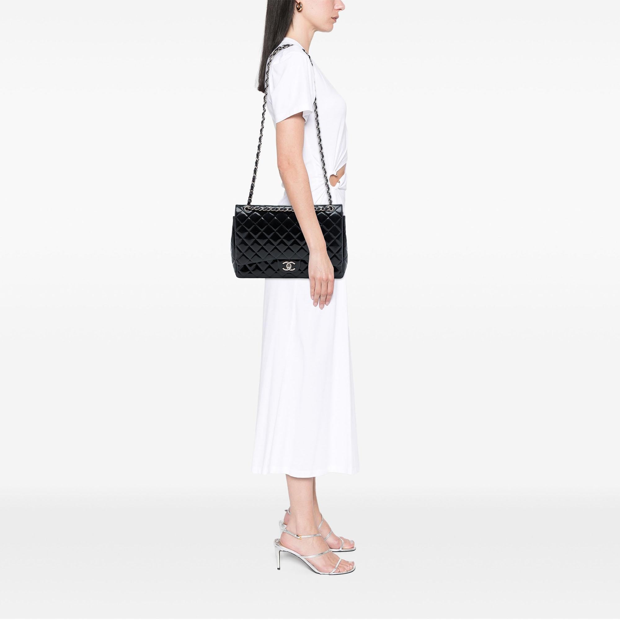 Chanel Maxi Classic Patent Double Flap