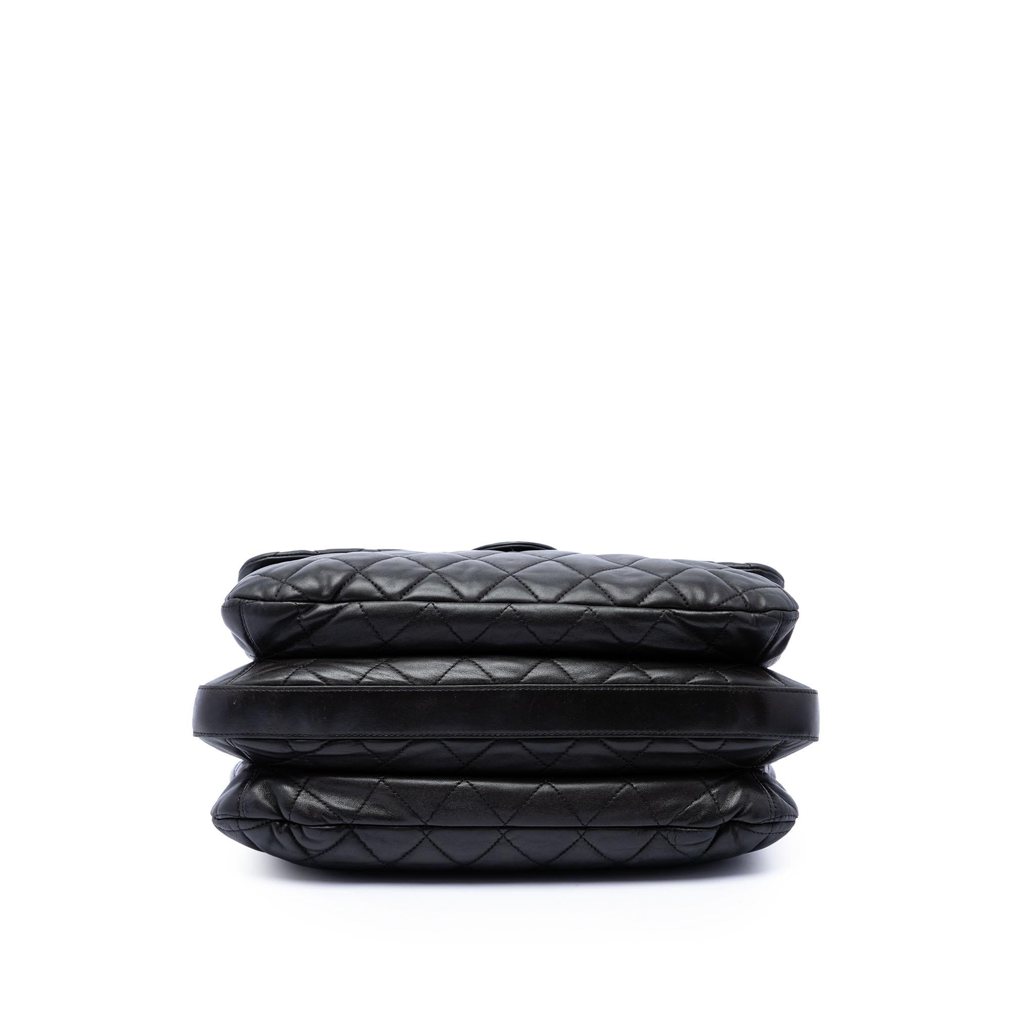 Chanel Maxi Quilted Lambskin 3 Accordion Flap