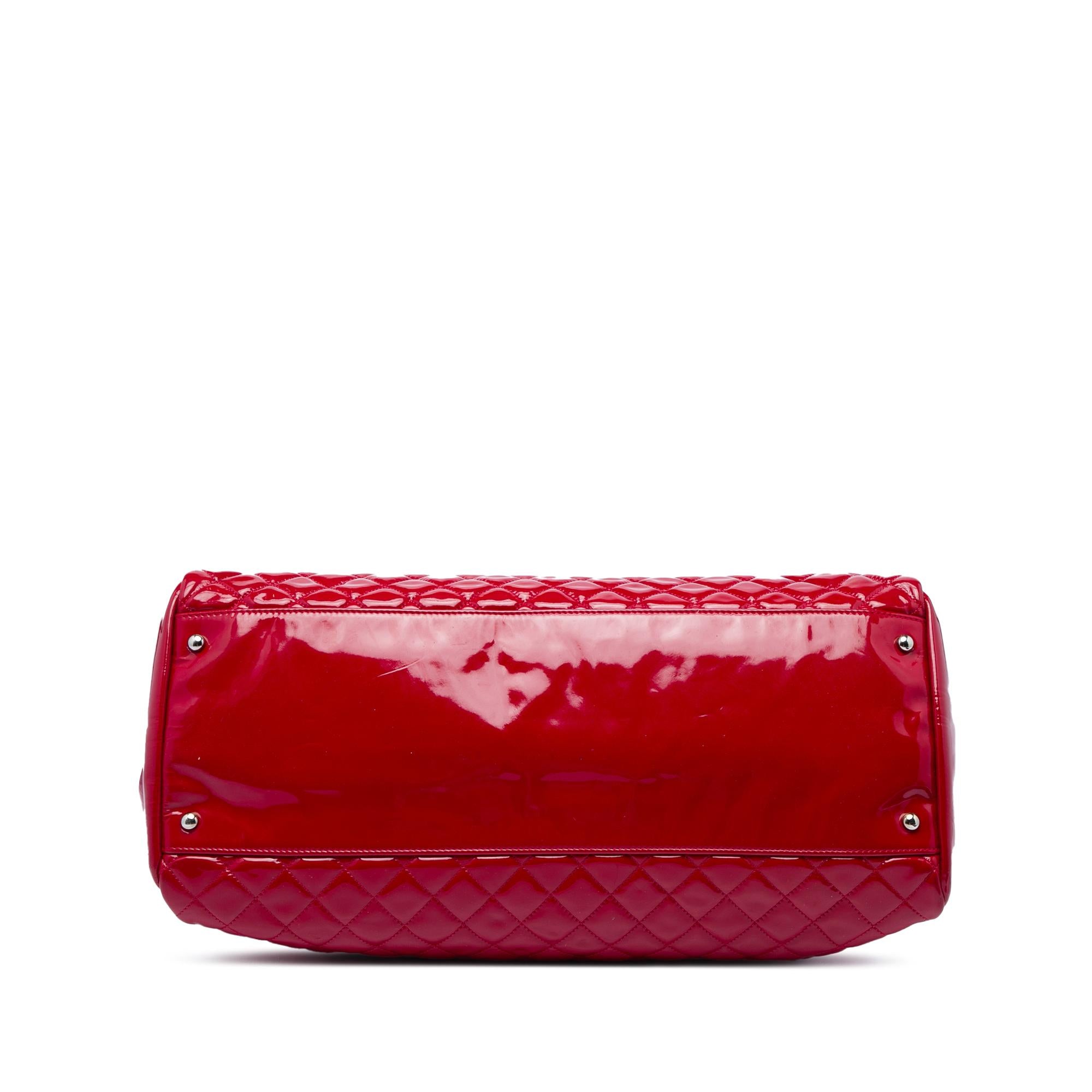 Chanel Maxi Quilted Patent Just Mademoiselle Bowling Bag
