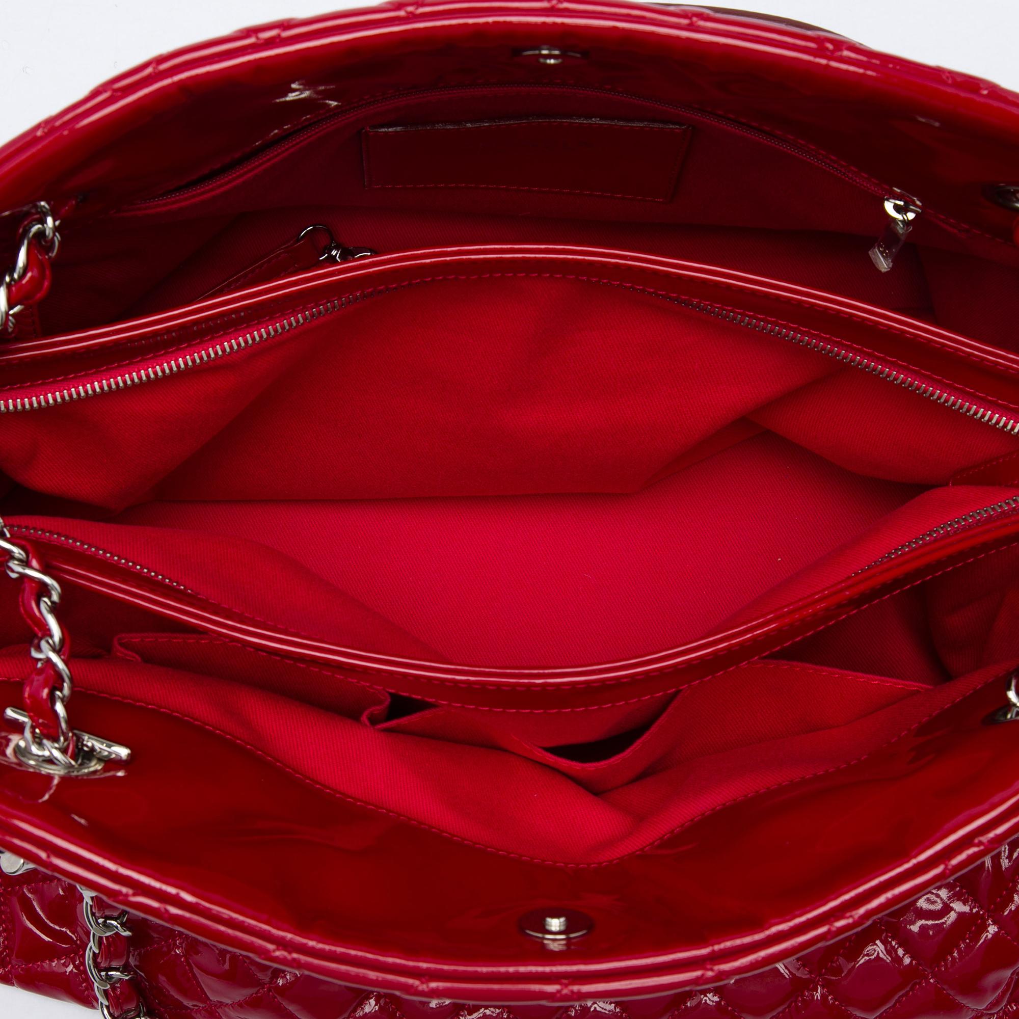 Chanel Maxi Quilted Patent Just Mademoiselle Bowling Bag