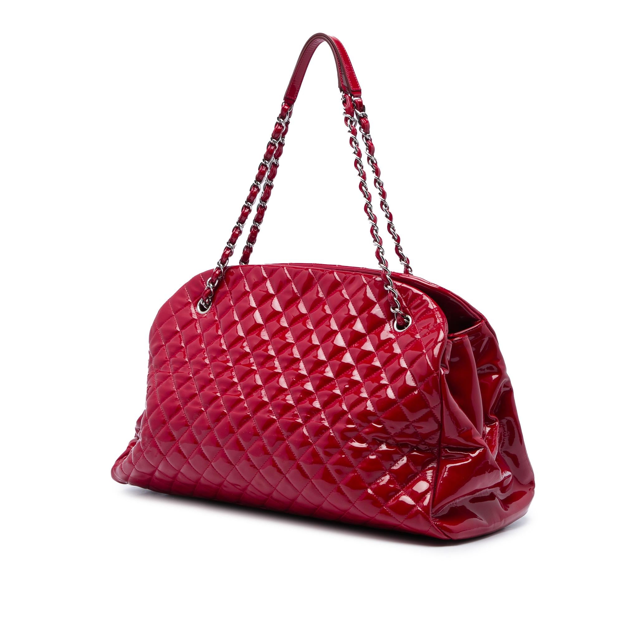 Chanel Maxi Quilted Patent Just Mademoiselle Bowling Bag
