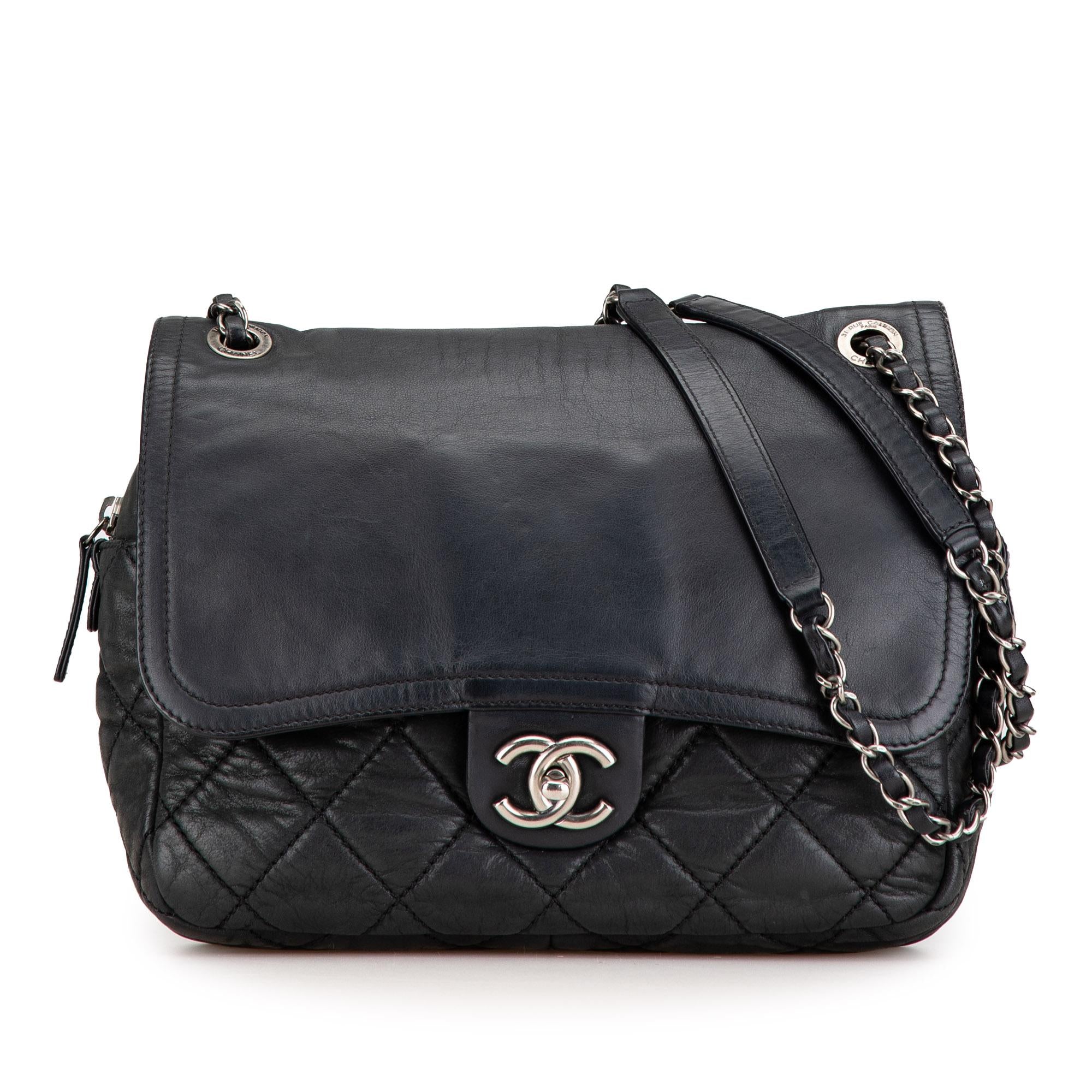 Chanel Medium Aged Calfskin In The Mix Zip Flap