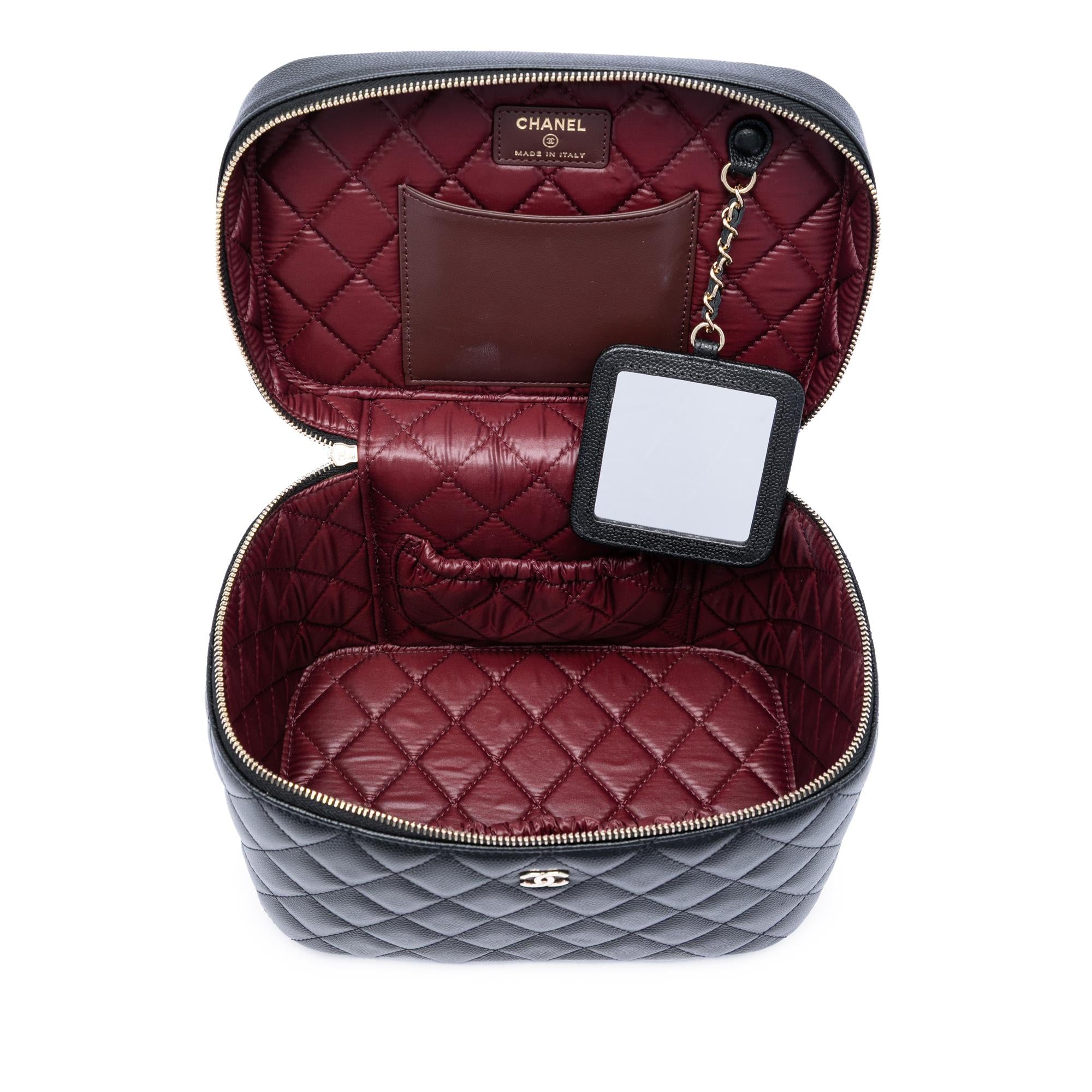 Chanel Medium CC Quilted Caviar Vanity Case