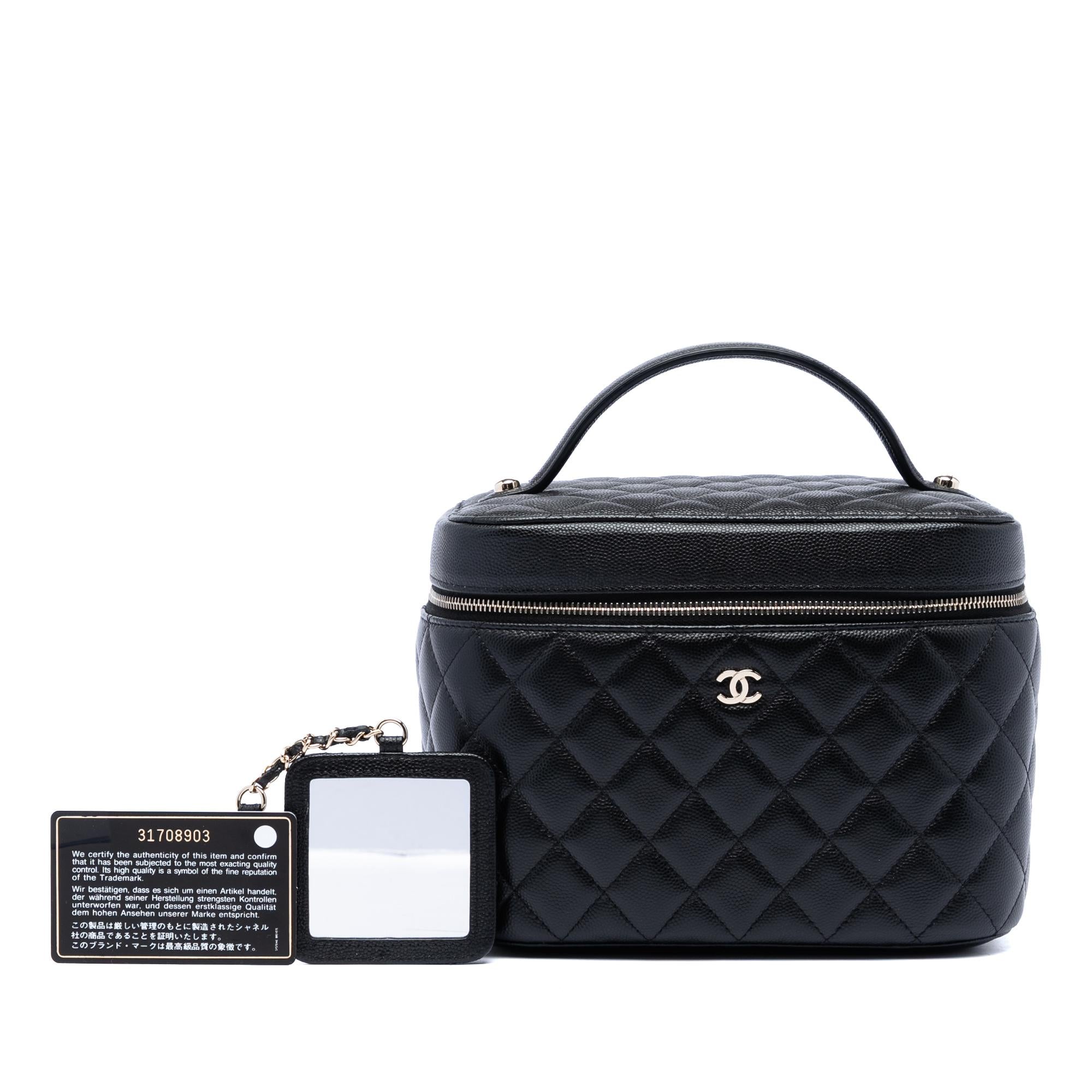 Chanel Medium CC Quilted Caviar Vanity Case