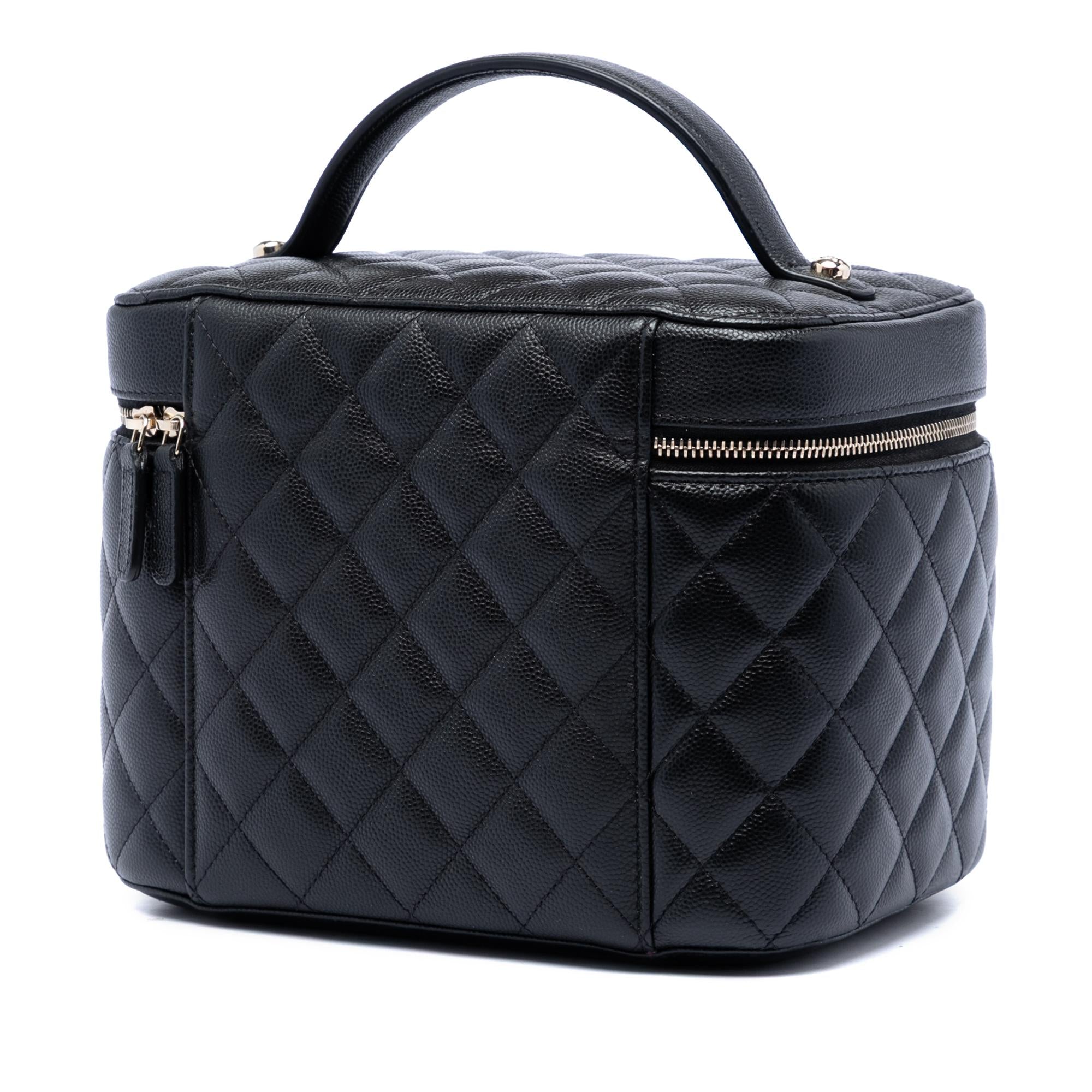 Chanel Medium CC Quilted Caviar Vanity Case