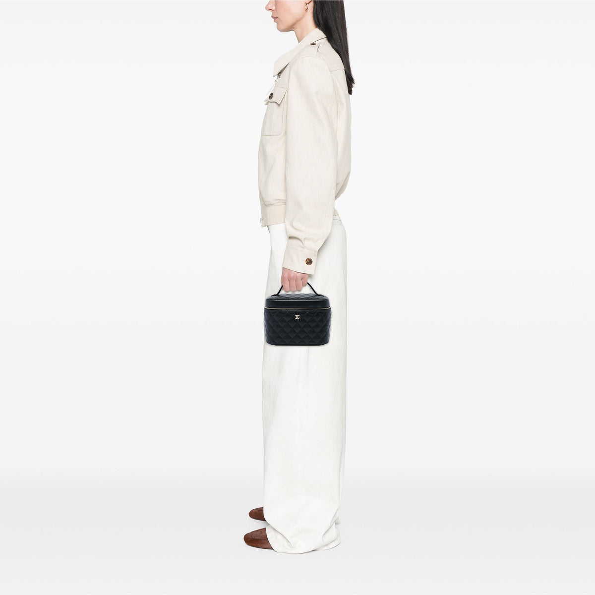 Chanel Medium CC Quilted Caviar Vanity Case
