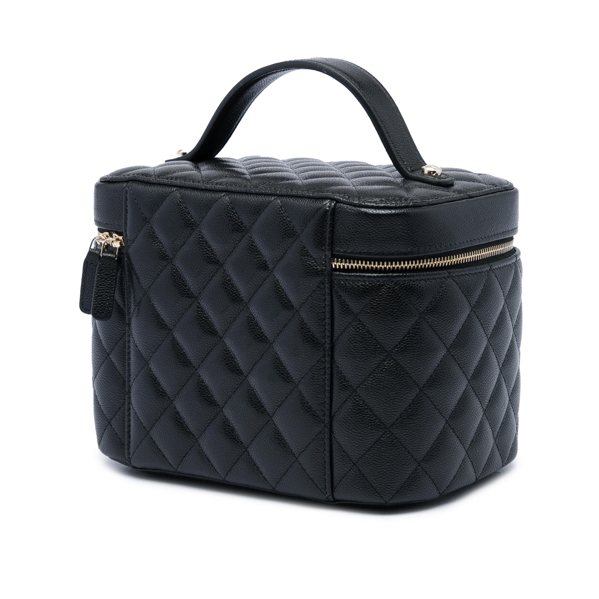 Chanel Medium CC Quilted Caviar Vanity Case