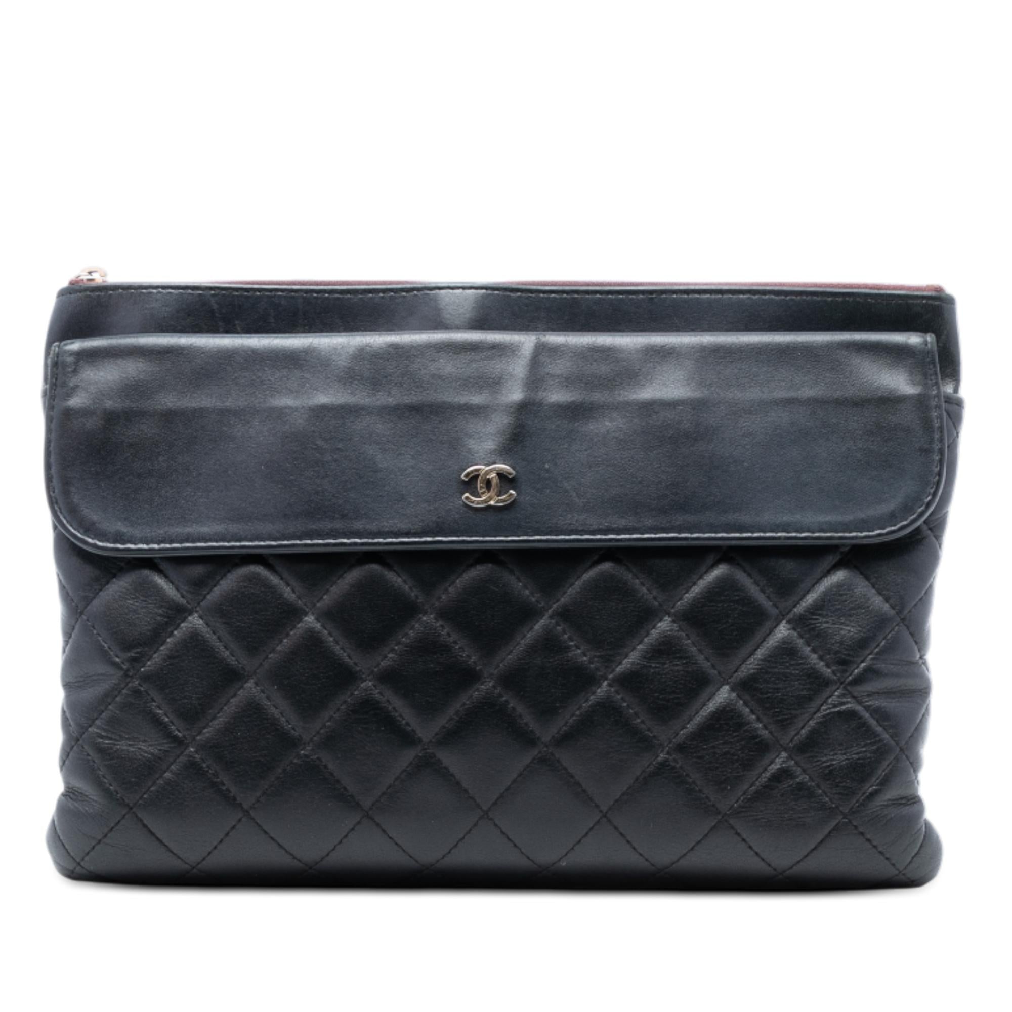 Chanel Medium CC Quilted Lambskin Flap Cosmetic Case