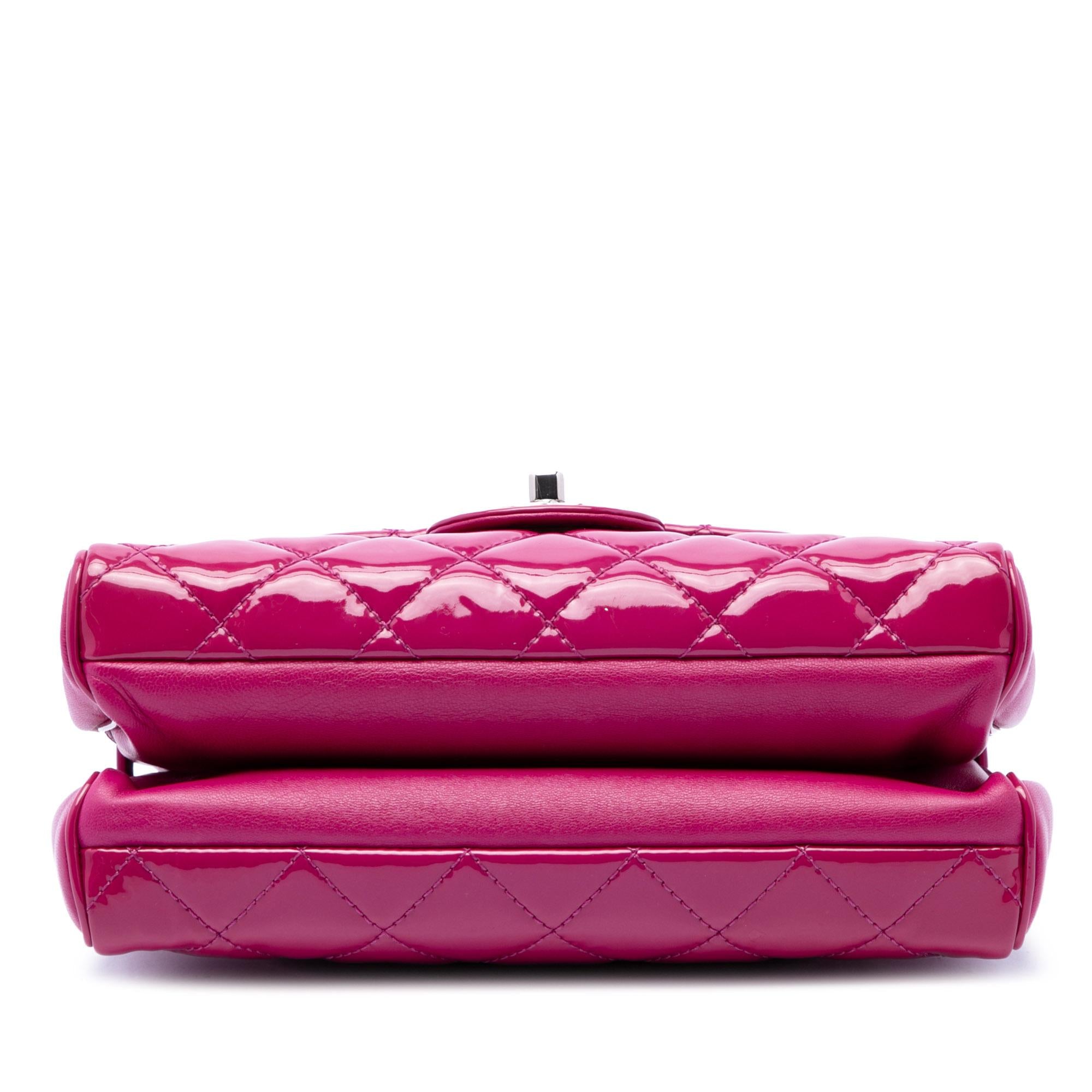 Chanel Medium CC Quilted Patent Double Compartment Flap