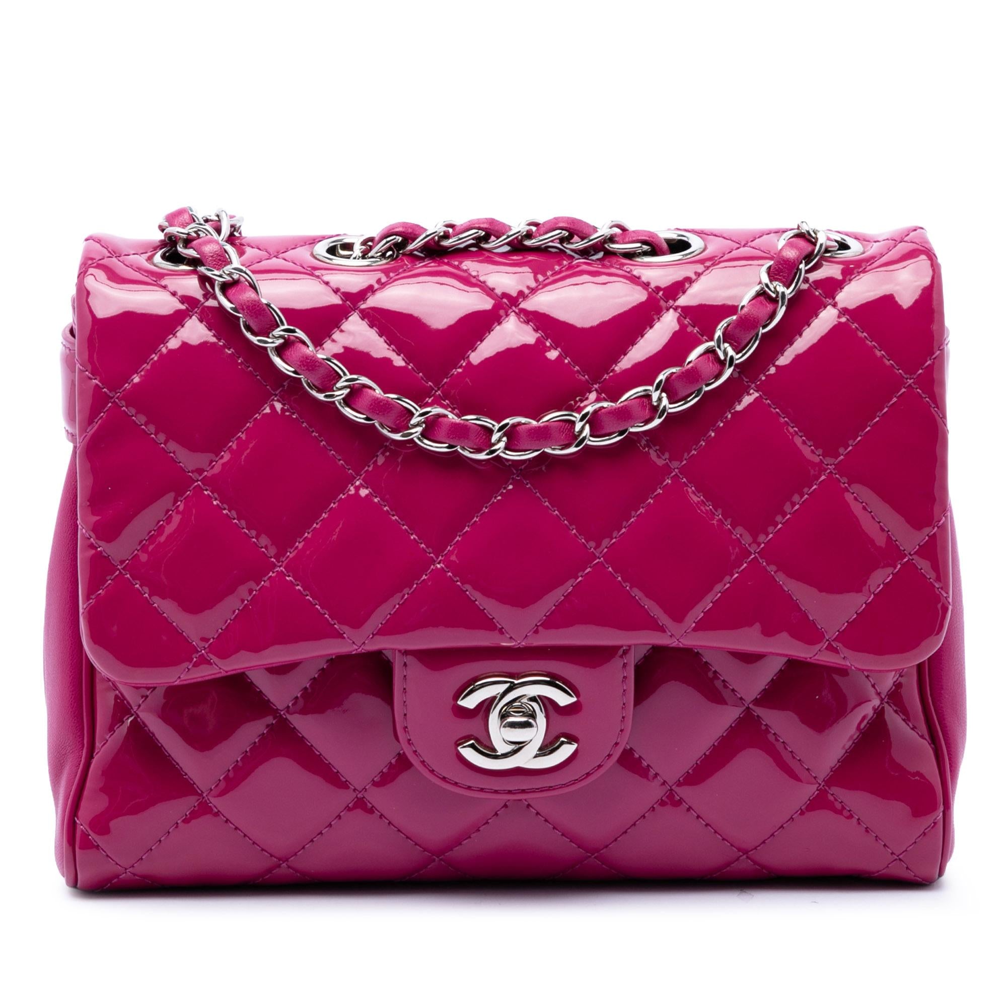 Chanel Medium CC Quilted Patent Double Compartment Flap