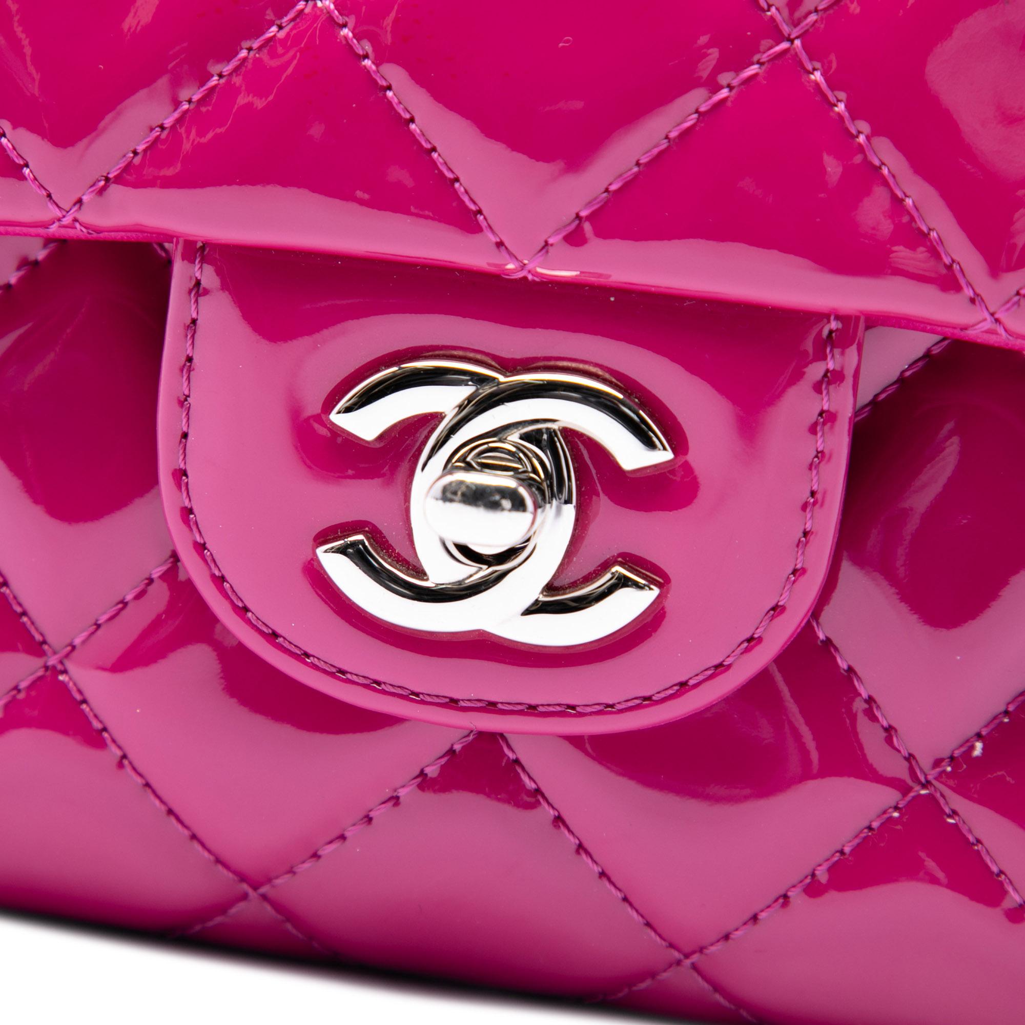 Chanel Medium CC Quilted Patent Double Compartment Flap
