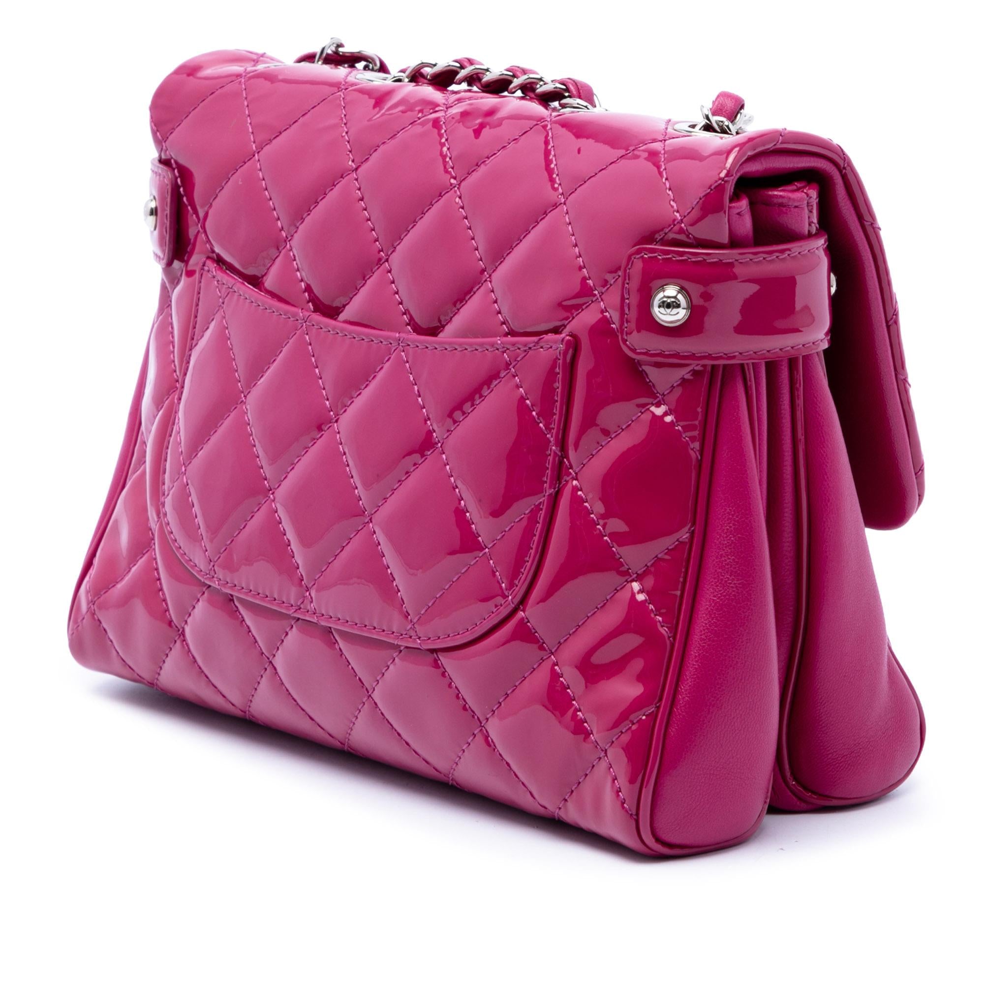 Chanel Medium CC Quilted Patent Double Compartment Flap