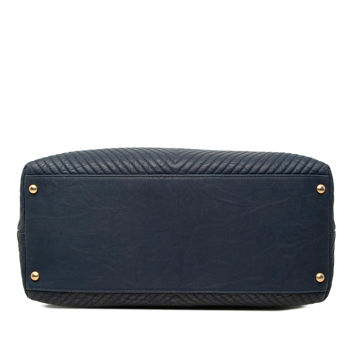 Chanel Medium Chevron Wrinkled Calfskin Medallion Charm Tote
