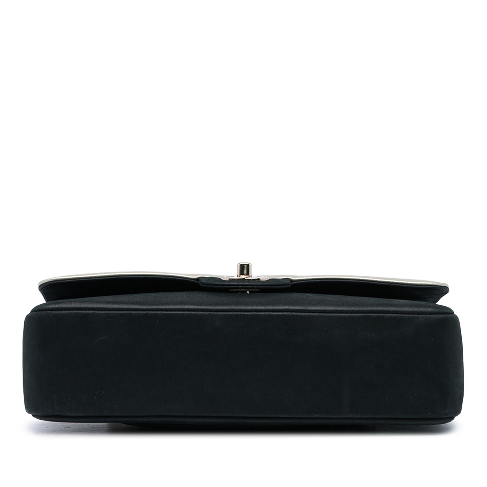 Chanel Medium Classic Bicolor Caviar and Iridescent Calfskin Double Flap