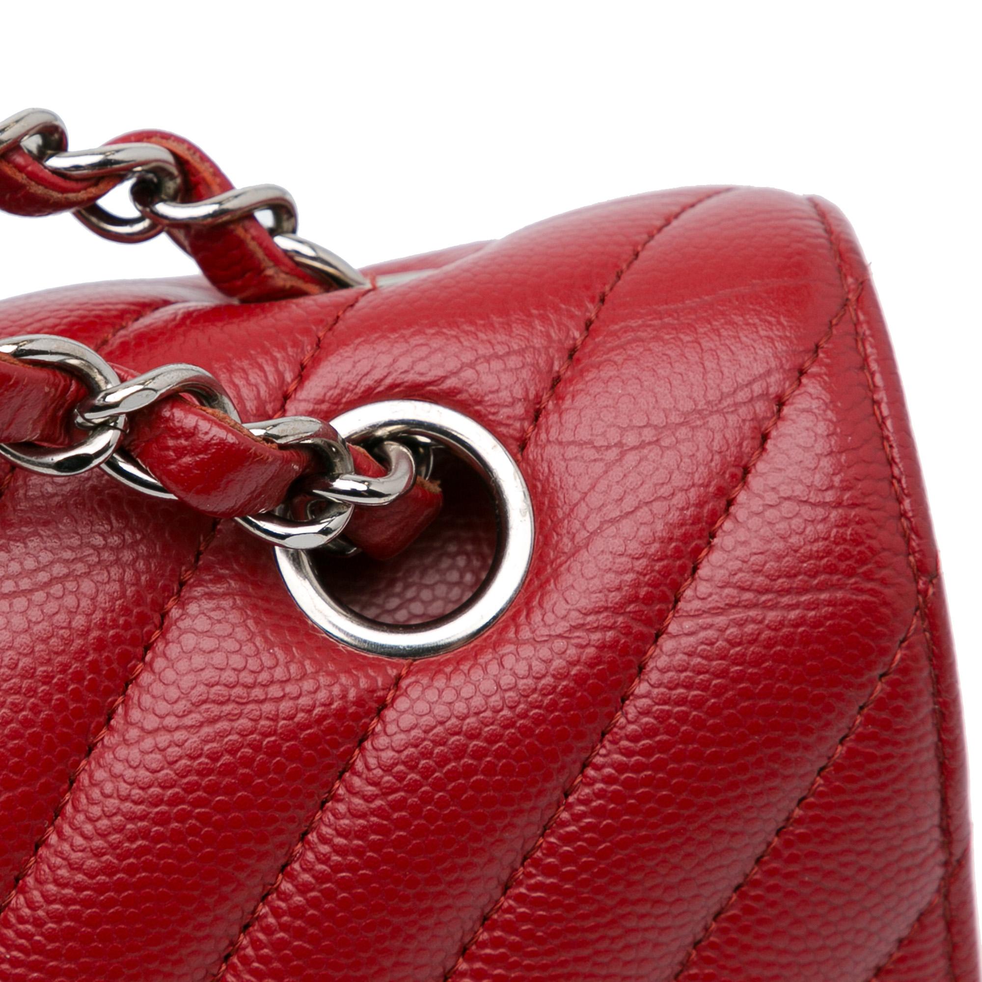 Chanel Medium Classic Chevron Caviar Double Flap