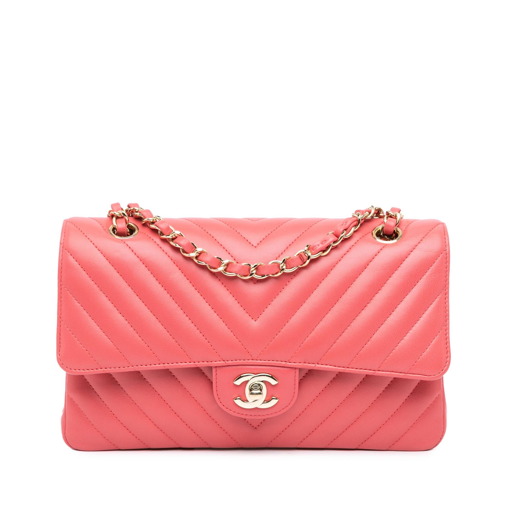Chanel Medium Classic Chevron Lambskin Double Flap